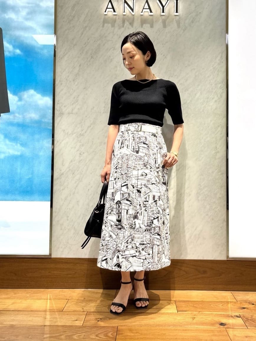 ANAYI | シティスケーププリントAライン スカート | Rakuten Fashion