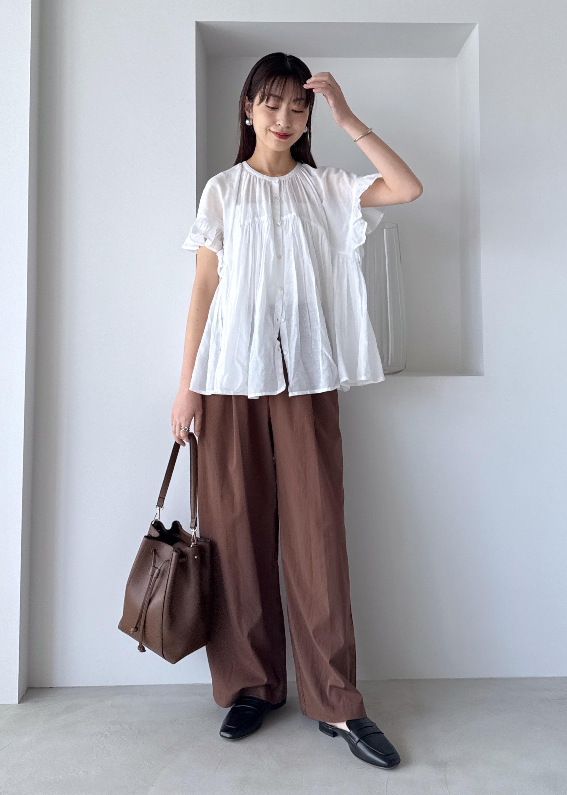 ROPE' PICNICのコットンボイルギャザーブラウス/リンクコーデを使ったコーディネートを紹介します。｜Rakuten Fashion(楽天ファッション／旧楽天ブランドアベニュー)5697625