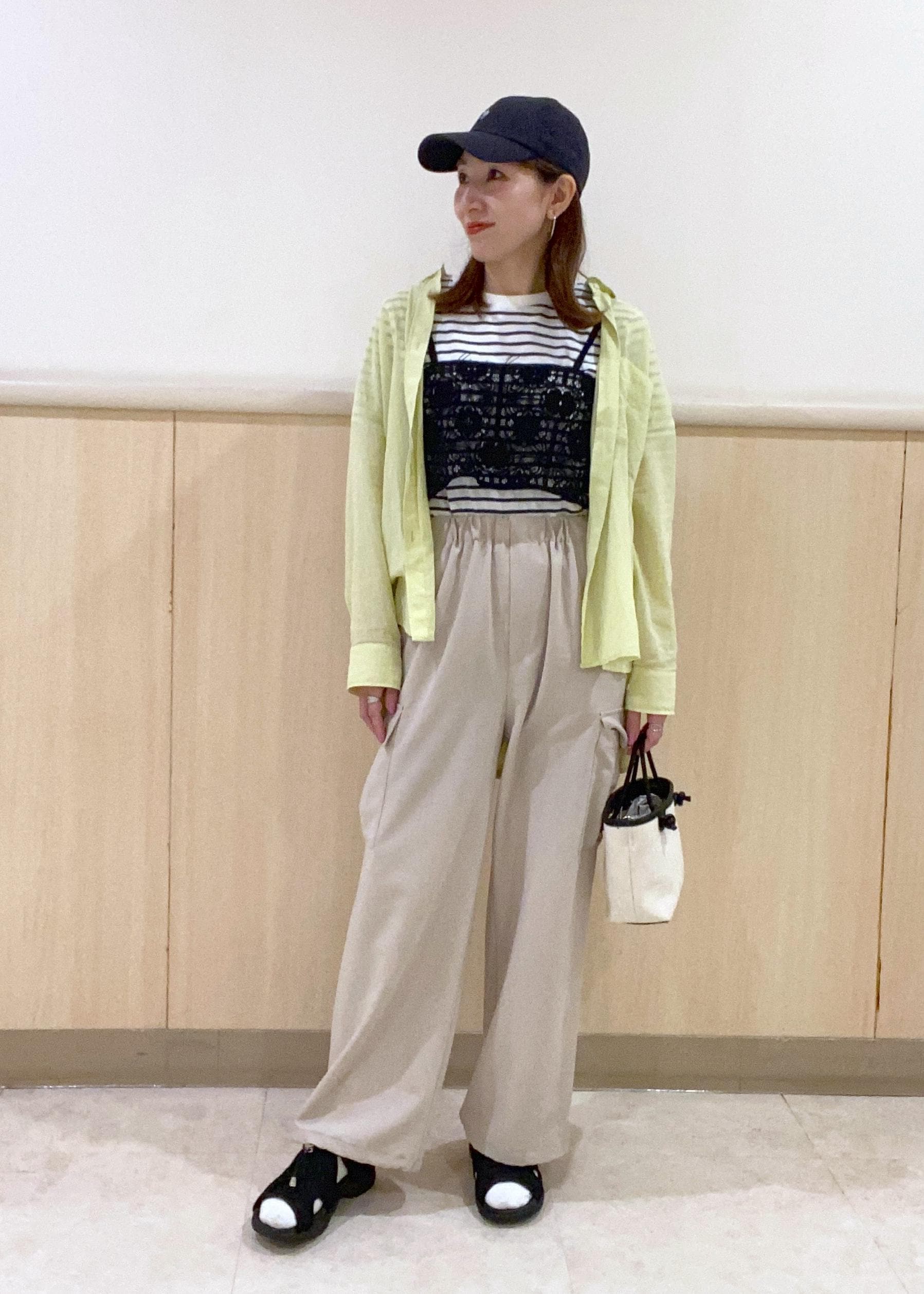 ROPE' PICNICの【UVカット・汗染み加工・接触冷感】手描き風ロゴプリントTシャツを使ったコーディネートを紹介します。｜Rakuten Fashion(楽天ファッション／旧楽天ブランドアベニュー)5718586