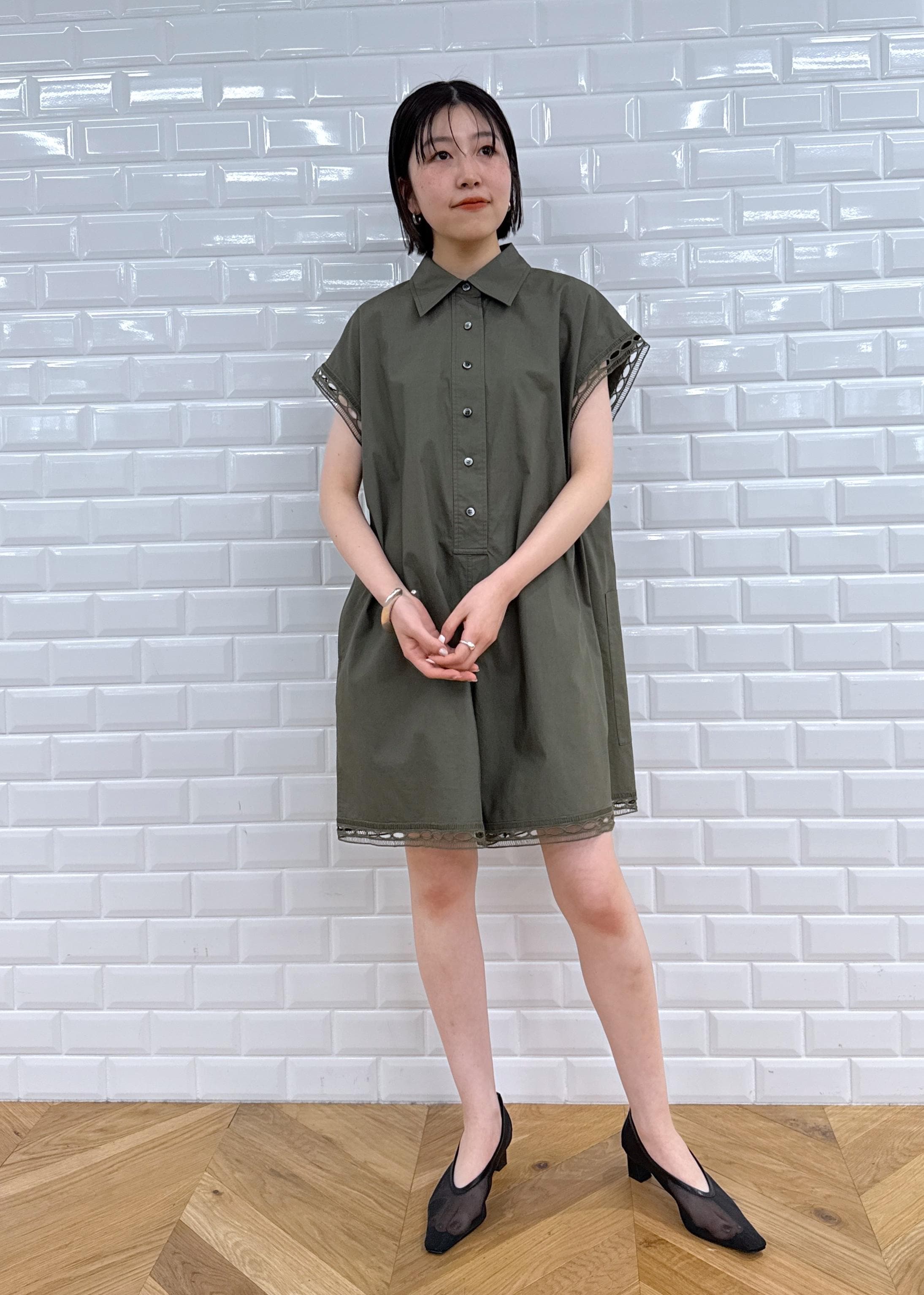 新作 ADAM ET ROPE'レースシャツロンパース ADAM ET ROPE' レース