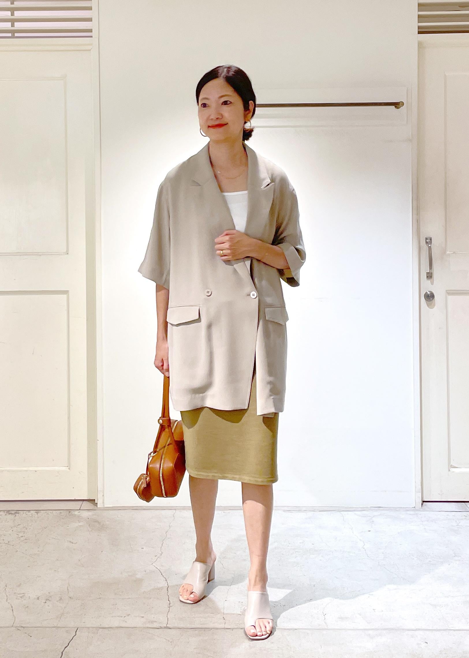 SALON adam et rope' | バックサテンハーフスリーブジャケット
