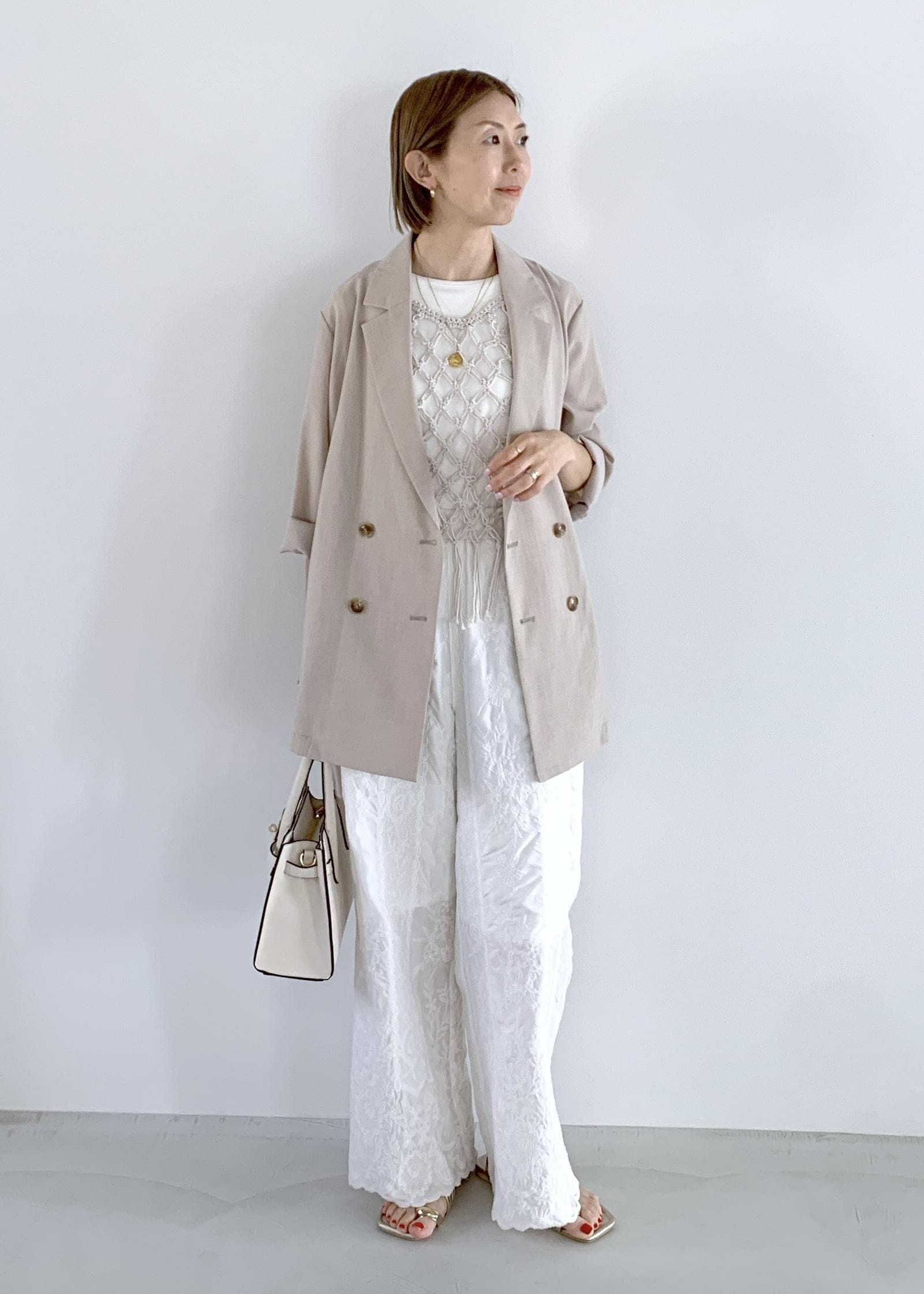 ROPE' PICNICの【接触冷感・UVカット・速乾】【リネンライク・シリーズ】シアーテーラードジャケット/セットアップ対応を使ったコーディネートを紹介します。｜Rakuten Fashion(楽天ファッション／旧楽天ブランドアベニュー)5737077
