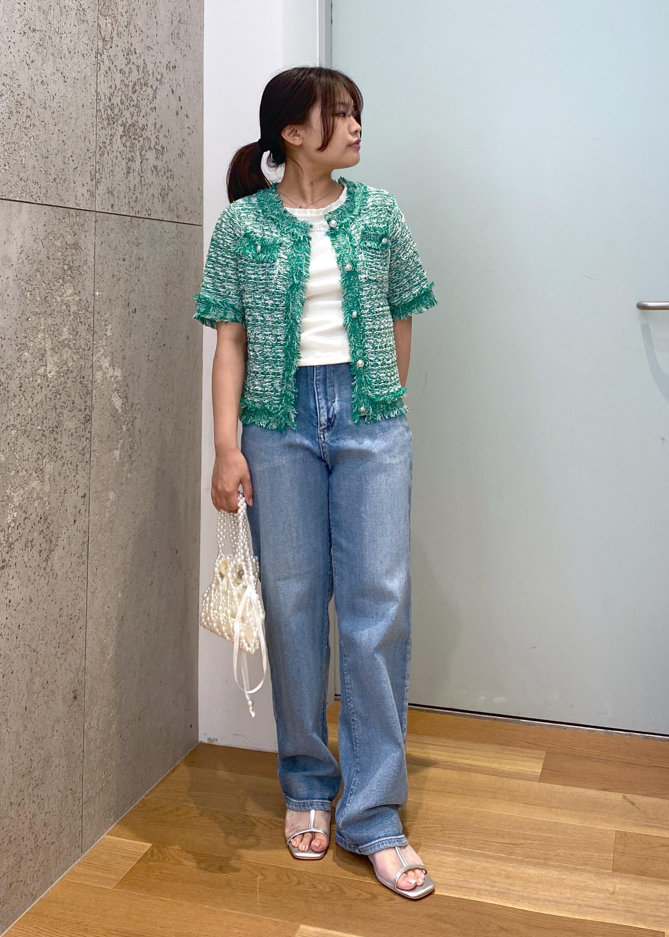 ROPE' PICNICの【サマー・ツイード】ハーフスリーブカーディガンを使ったコーディネートを紹介します。｜Rakuten Fashion(楽天ファッション／旧楽天ブランドアベニュー)5736764
