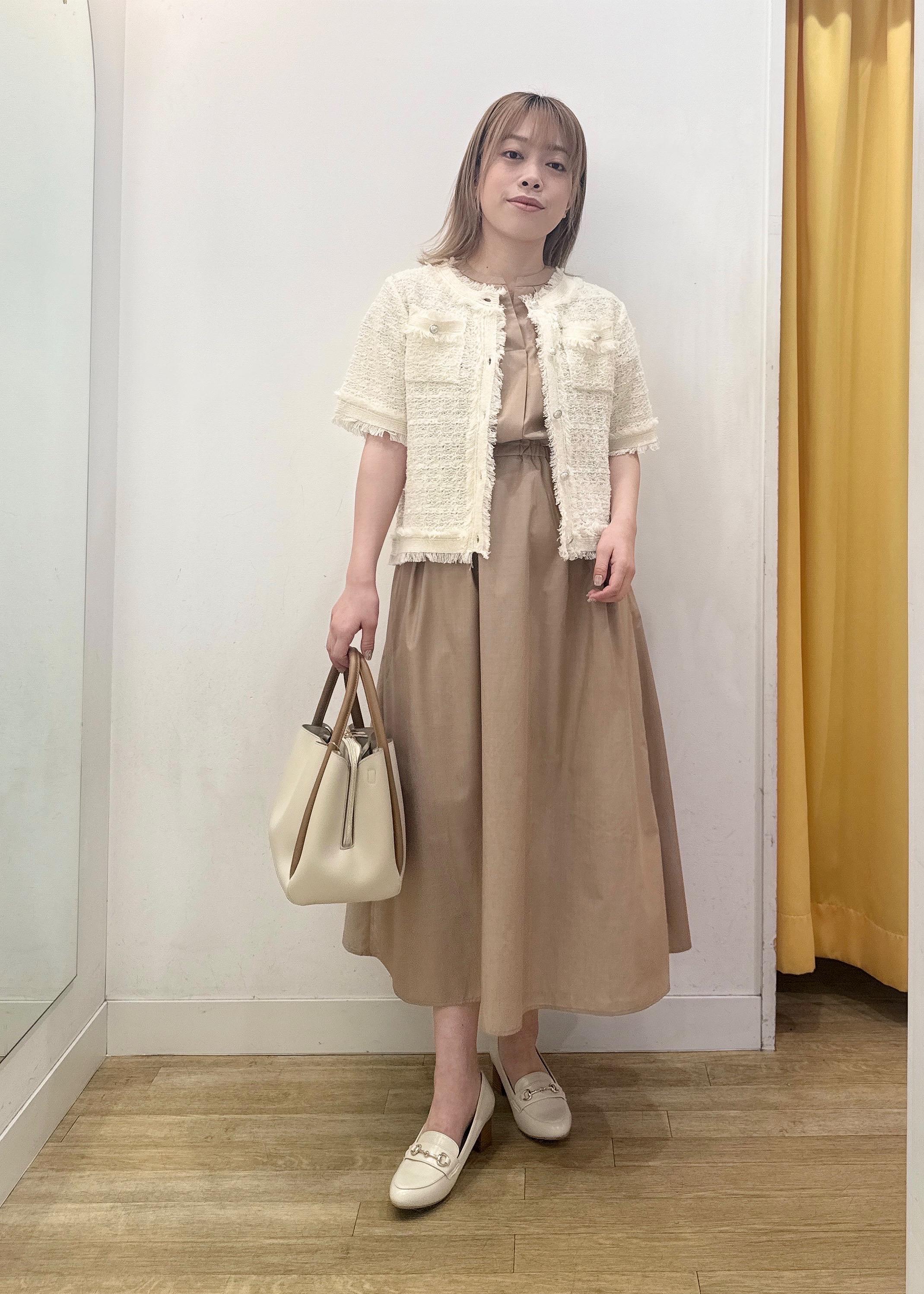 ROPE' PICNICの【サマー・ツイード】ハーフスリーブカーディガンを使ったコーディネートを紹介します。｜Rakuten Fashion(楽天ファッション／旧楽天ブランドアベニュー)5861090