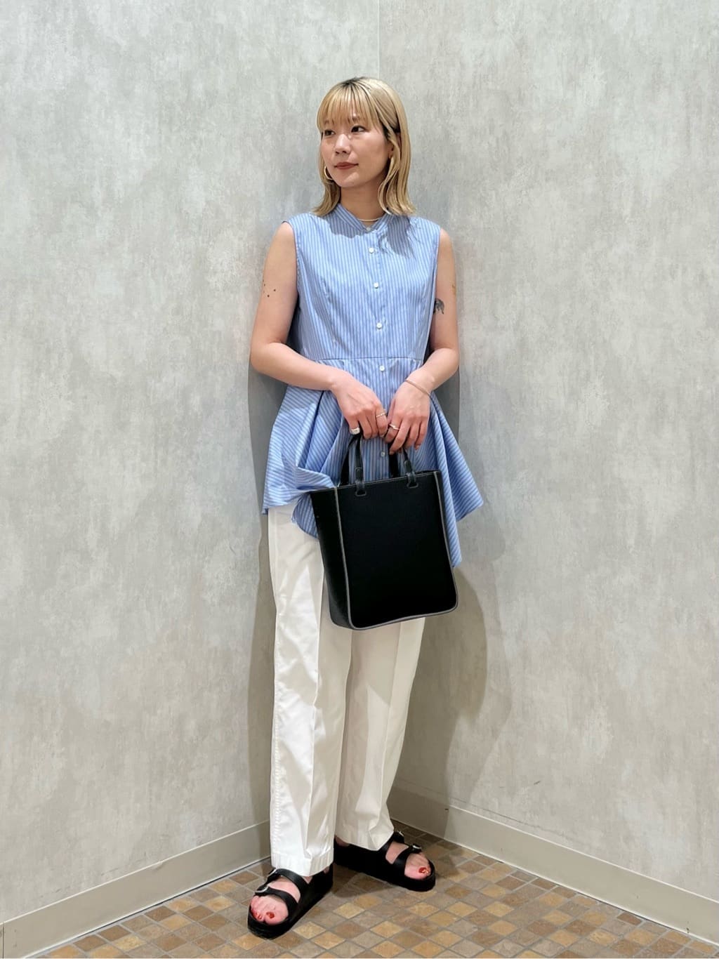 UNITED ARROWS LTD. OUTLET | ペプラム ストライプ ノースリーブ