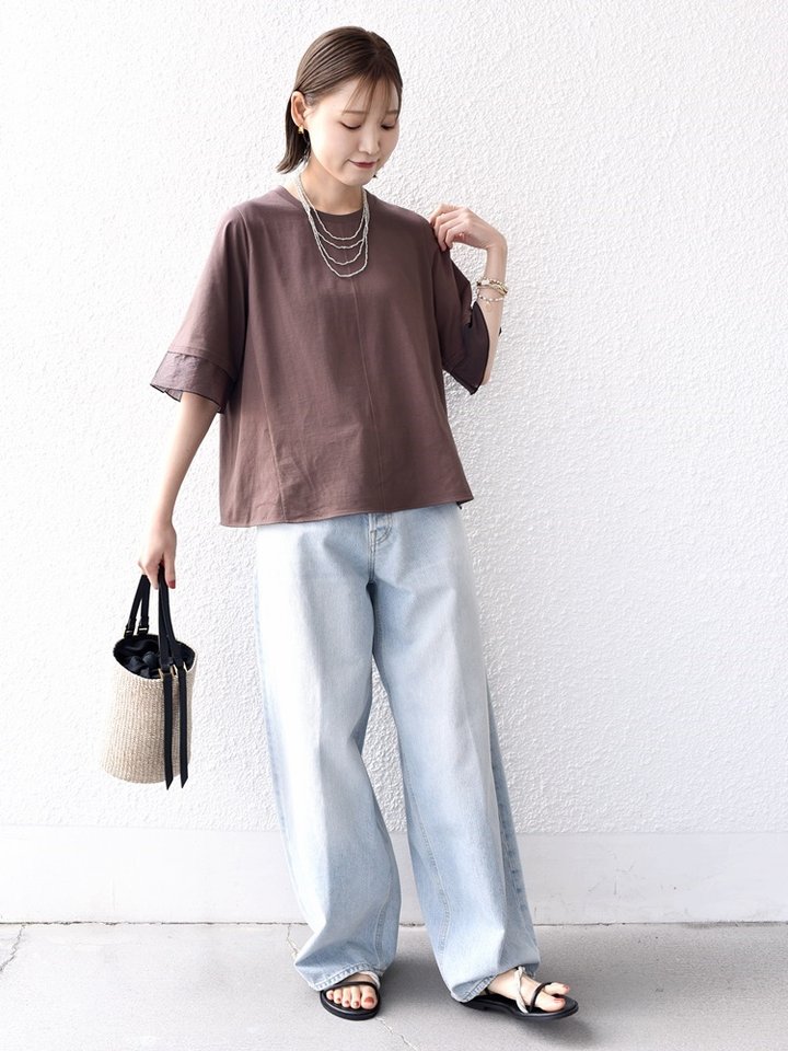 【新品】 SHIPSシアー オーガンジー コンビ プルオーバー SHIPS（シップス） 【WEB限定】〈接触冷感 / UVカット〉シアー