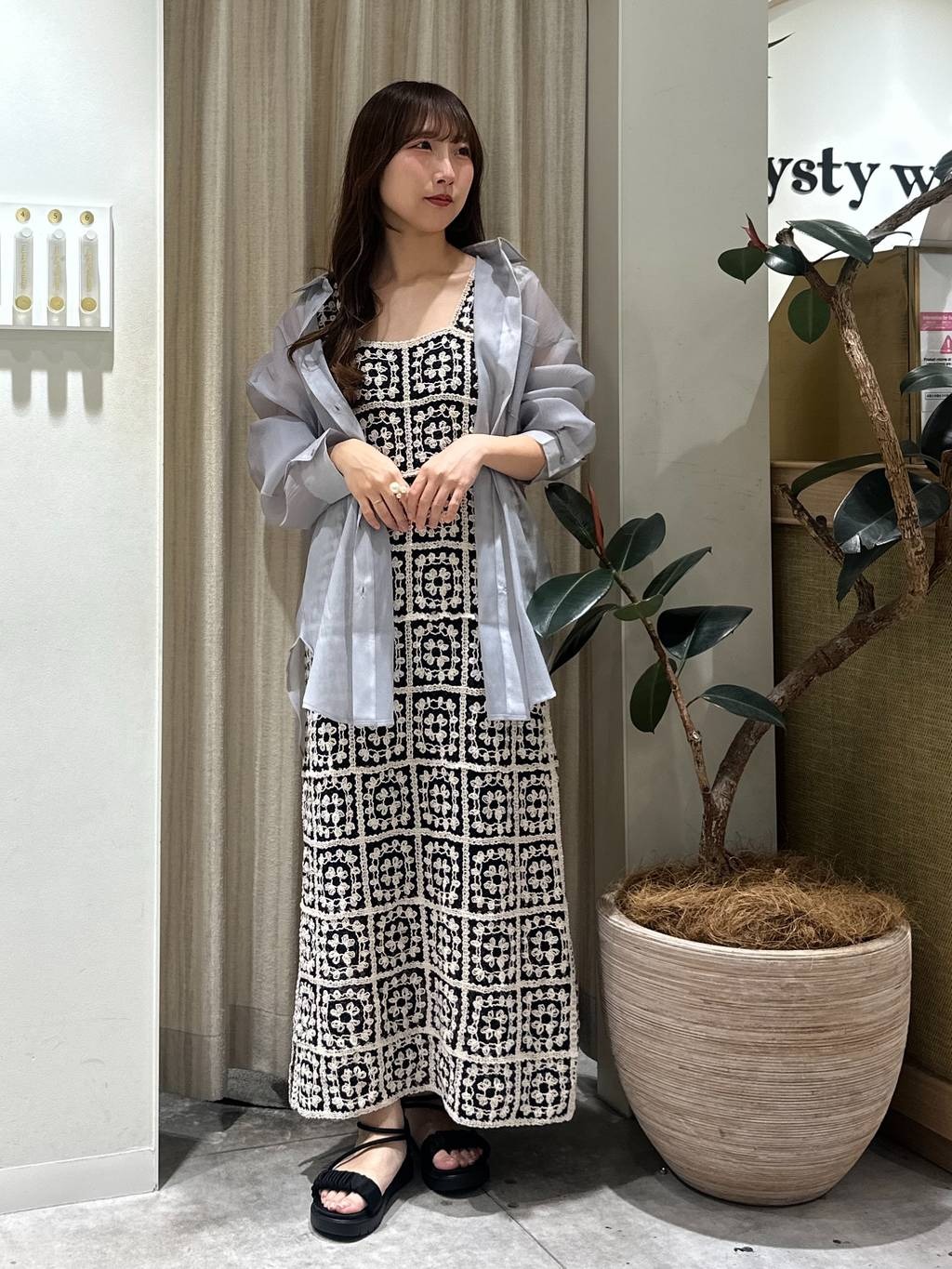 mysty woman | クロシェロングノースリーブワンピース | Rakuten