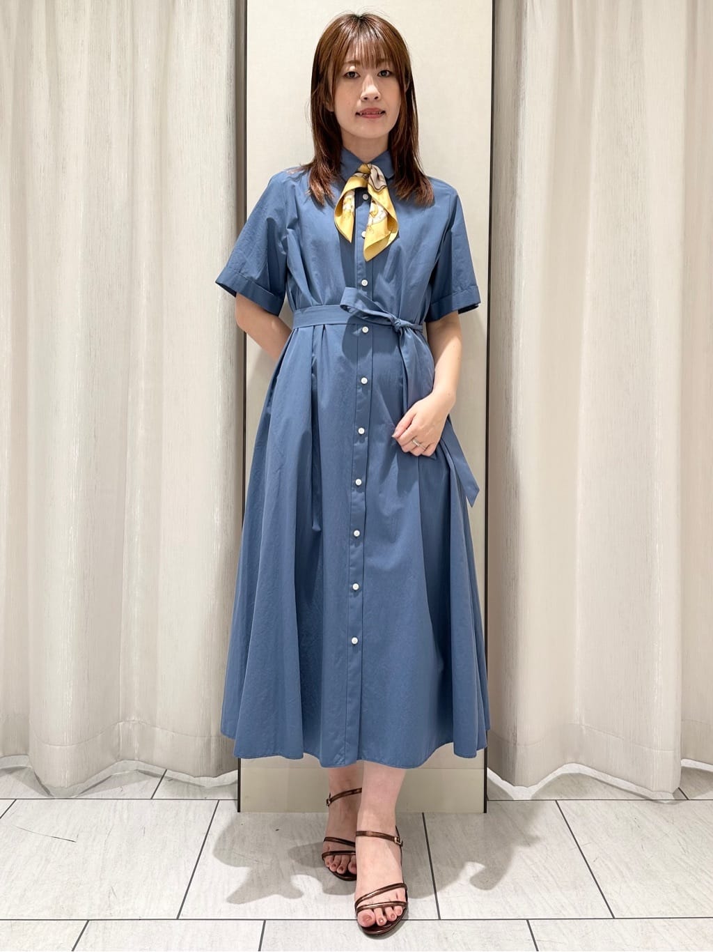 UNTITLED | 【コットン100/前開き/夏ワンピ】ロングシャツワンピース