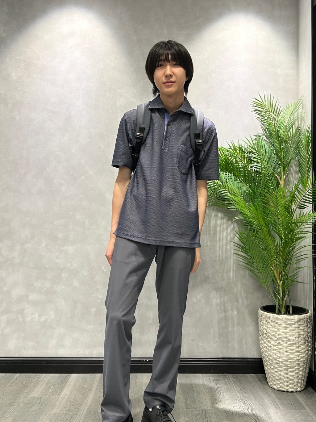 TAKEO KIKUCHIの【抗菌防臭/9色5サイズ展開】ハニカムメランジ ポロシャツを使ったコーディネートを紹介します。｜Rakuten Fashion(楽天ファッション／旧楽天ブランドアベニュー)5724092