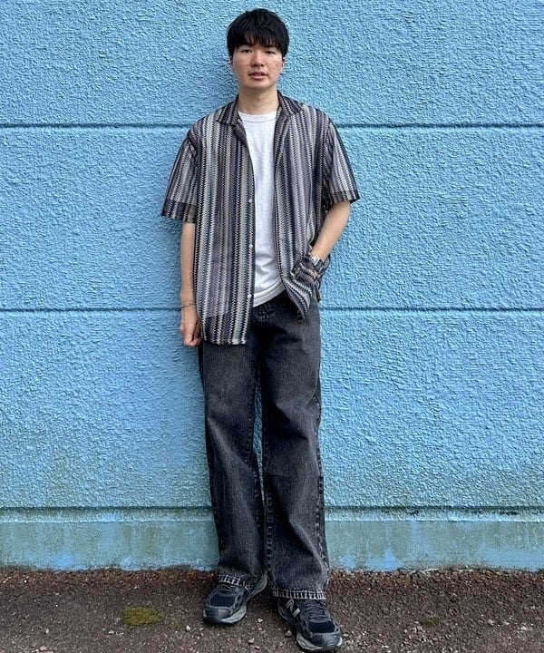 BEAMS HEARTのストライプ レース ショートスリーブシャツを使ったコーディネートを紹介します。｜Rakuten Fashion(楽天ファッション／旧楽天ブランドアベニュー)5727918