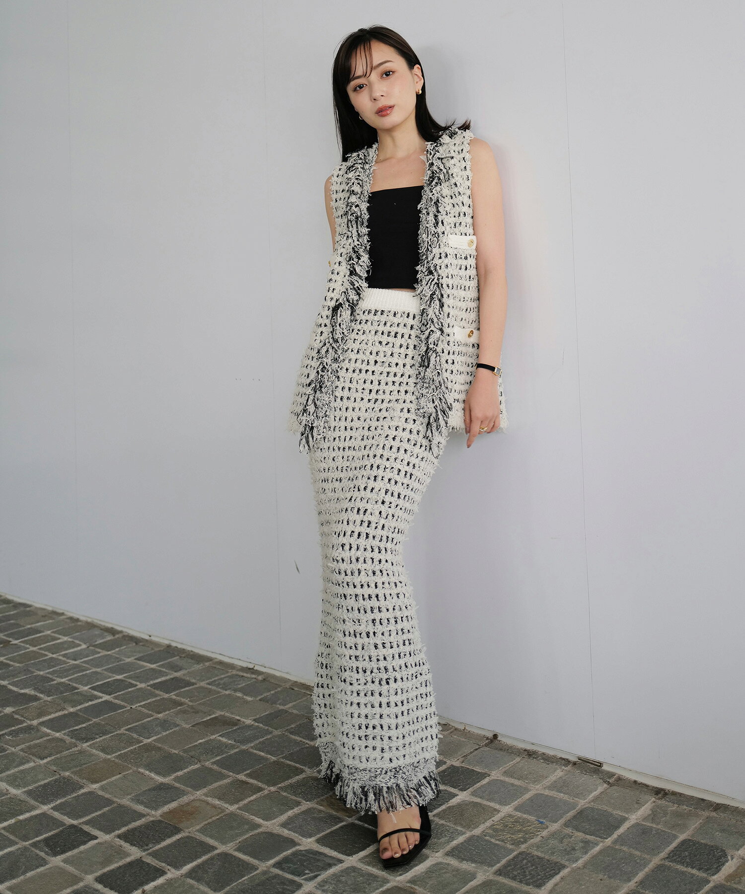 anuans | チュールツイードジレトップス | Rakuten Fashion(楽天