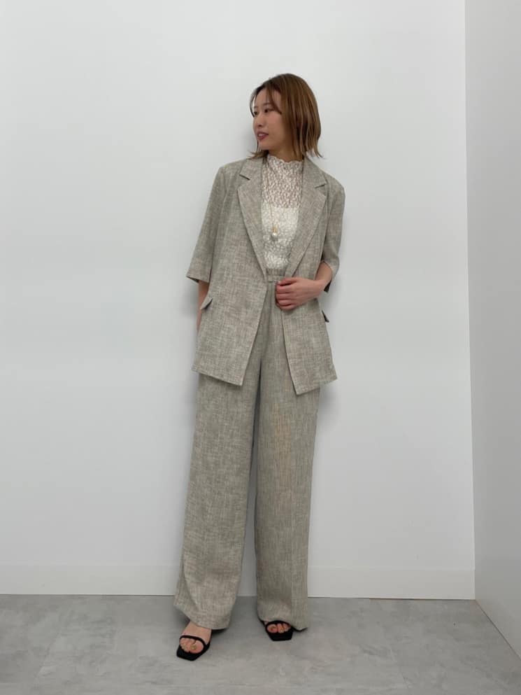 Vinのシュリンクレースノースリーブトップスを使ったコーディネートを紹介します。｜Rakuten Fashion(楽天ファッション／旧楽天ブランドアベニュー)5745905