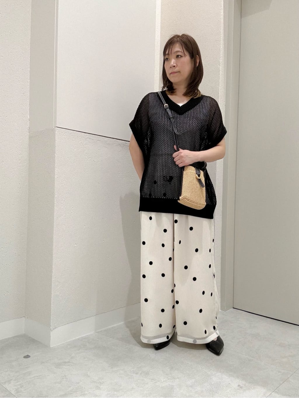 Vinのドルマンメッシュニットを使ったコーディネートを紹介します。｜Rakuten Fashion(楽天ファッション／旧楽天ブランドアベニュー)5745800