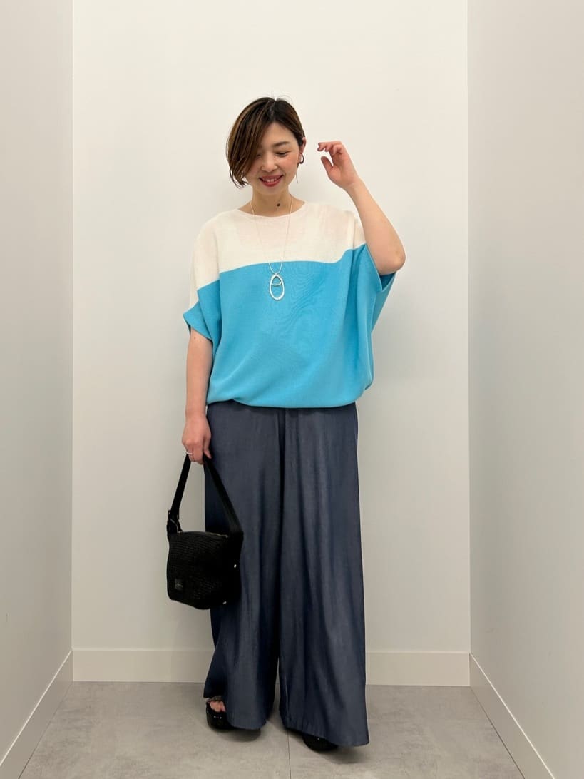 Vinのバイカラードルマンワイドニットを使ったコーディネートを紹介します。｜Rakuten Fashion(楽天ファッション／旧楽天ブランドアベニュー)5750647