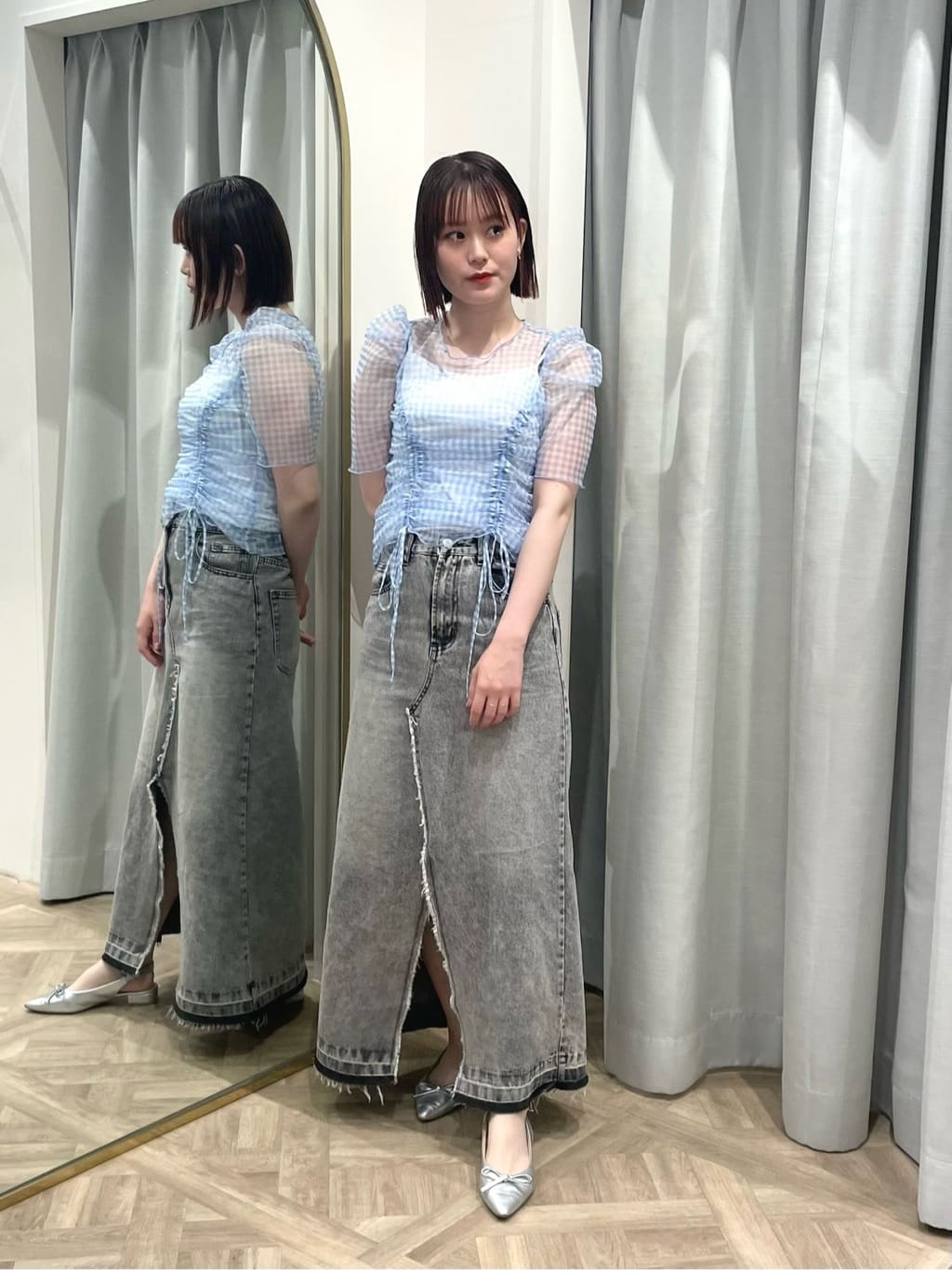 REDYAZEL | ギンガムチェックチュールトップス | Rakuten Fashion(楽天