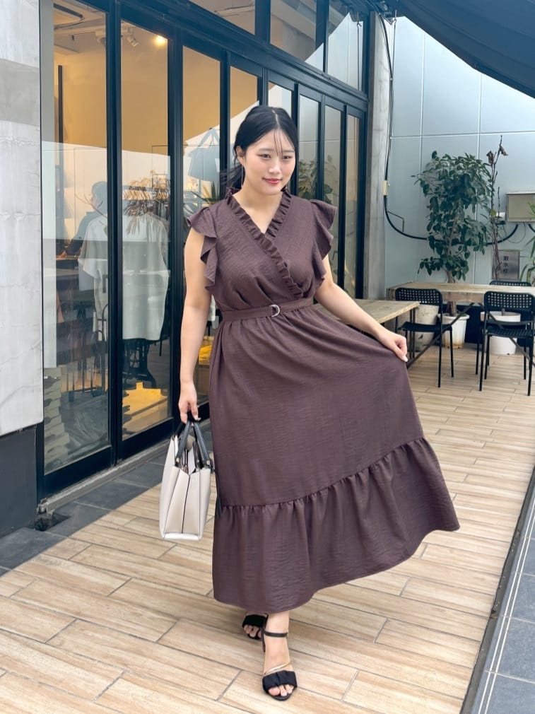 natural couture | フリルカシュクールワンピース | Rakuten Fashion