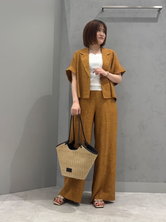 Vinのリネンライクハーフスリーブジャケットを使ったコーディネートを紹介します。｜Rakuten Fashion(楽天ファッション／旧楽天ブランドアベニュー)5766794