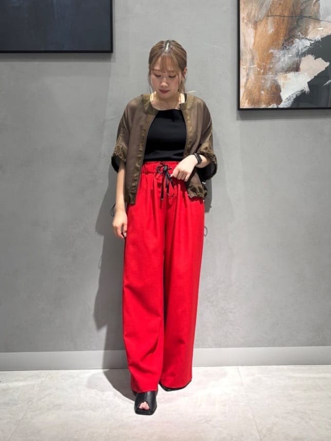 LASUDの麻調ワイドパンツを使ったコーディネートを紹介します。｜Rakuten Fashion(楽天ファッション／旧楽天ブランドアベニュー)5767303