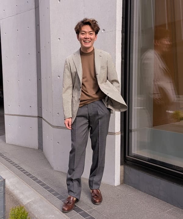 BEAMS MEN | BEAMS F EXCLUSIVE FABRIC ウール フレスコ 1プリーツ