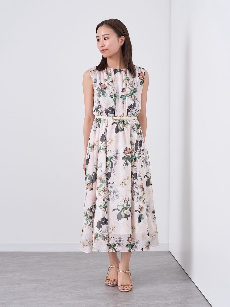 ANAYI | bouquet プリント ランダムタック ワンピース | Rakuten