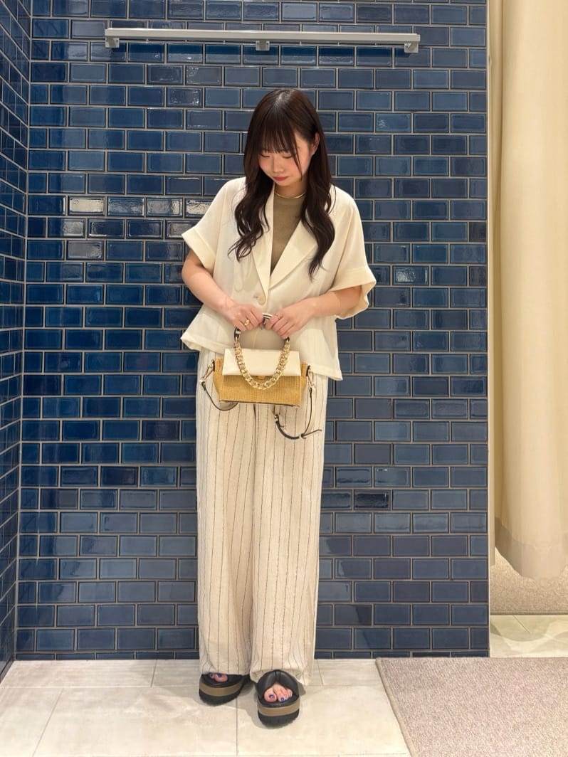 Vinのリネンライクハーフスリーブジャケットを使ったコーディネートを紹介します。｜Rakuten Fashion(楽天ファッション／旧楽天ブランドアベニュー)5771821