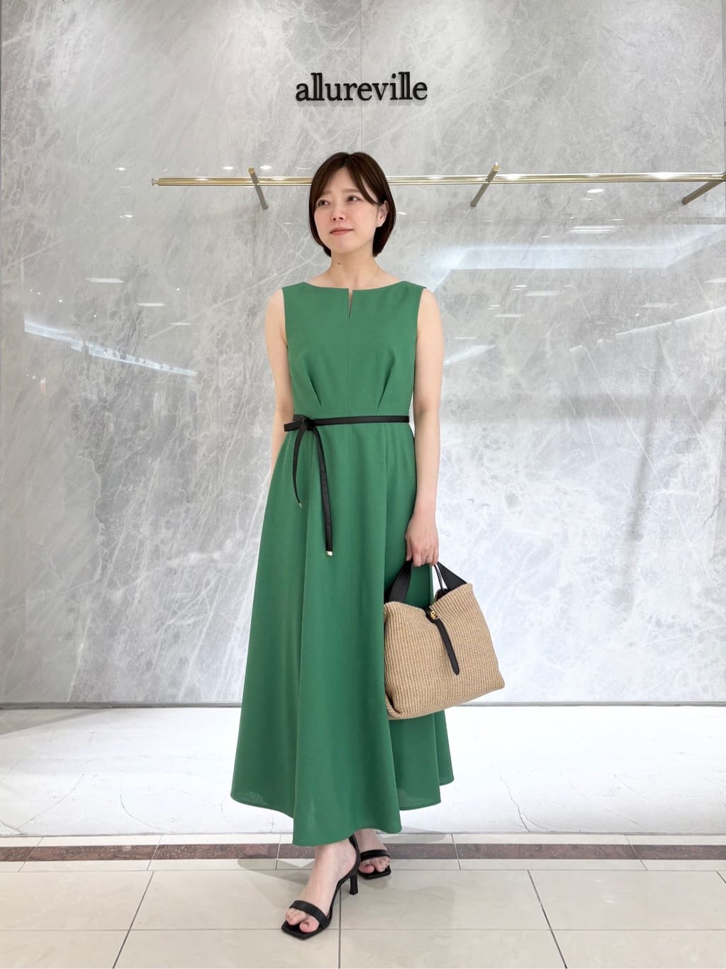 allureville | リネンライクオックスノースリワンピース | Rakuten