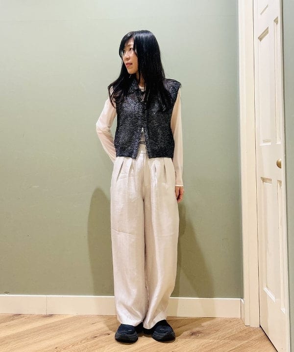 BEAMS HEARTのラメニット メッシュ ポロベストを使ったコーディネートを紹介します。｜Rakuten Fashion(楽天ファッション／旧楽天ブランドアベニュー)5788607