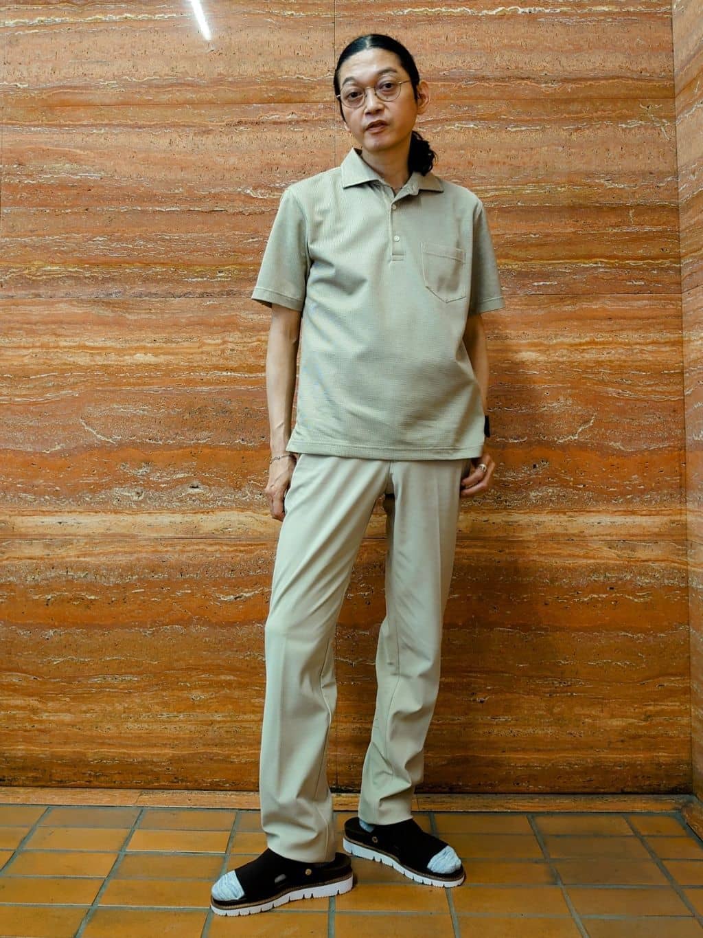 TAKEO KIKUCHIの千鳥柄ポロシャツを使ったコーディネートを紹介します。｜Rakuten Fashion(楽天ファッション／旧楽天ブランドアベニュー)5798535