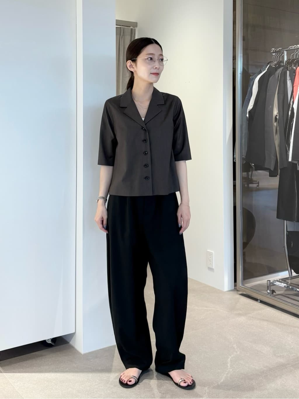 UNITED ARROWS LOEFF トロピカルウール 半袖シャツ LOEFF]トロピカルウール オープンカラー シャツ MENS - UNITED ARROWS