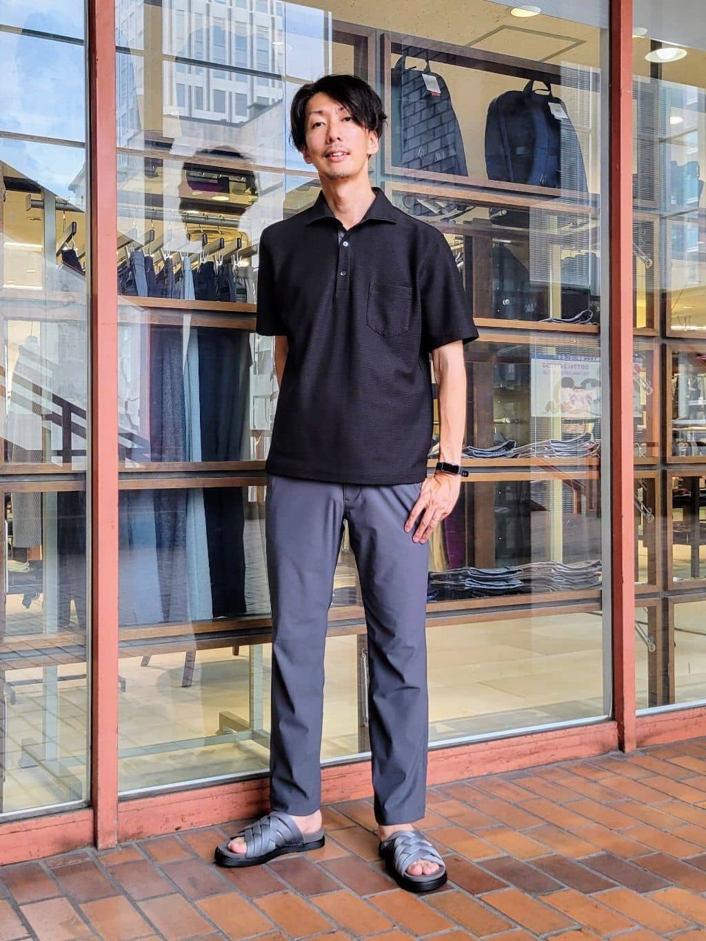 TAKEO KIKUCHIの【抗菌防臭/9色5サイズ展開】ハニカムメランジ ポロシャツを使ったコーディネートを紹介します。｜Rakuten Fashion(楽天ファッション／旧楽天ブランドアベニュー)5863935