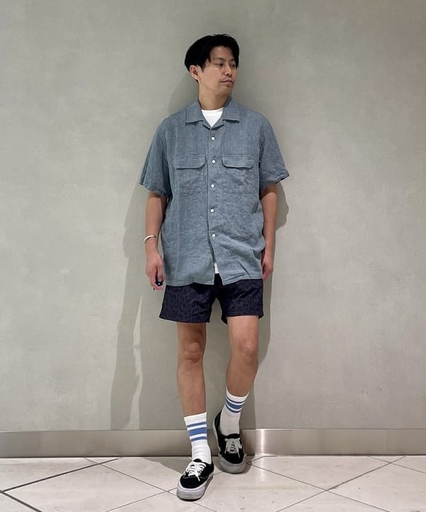BEAMS MENのBEAMS PLUS | リネン 半袖 オープンカラー シャツを