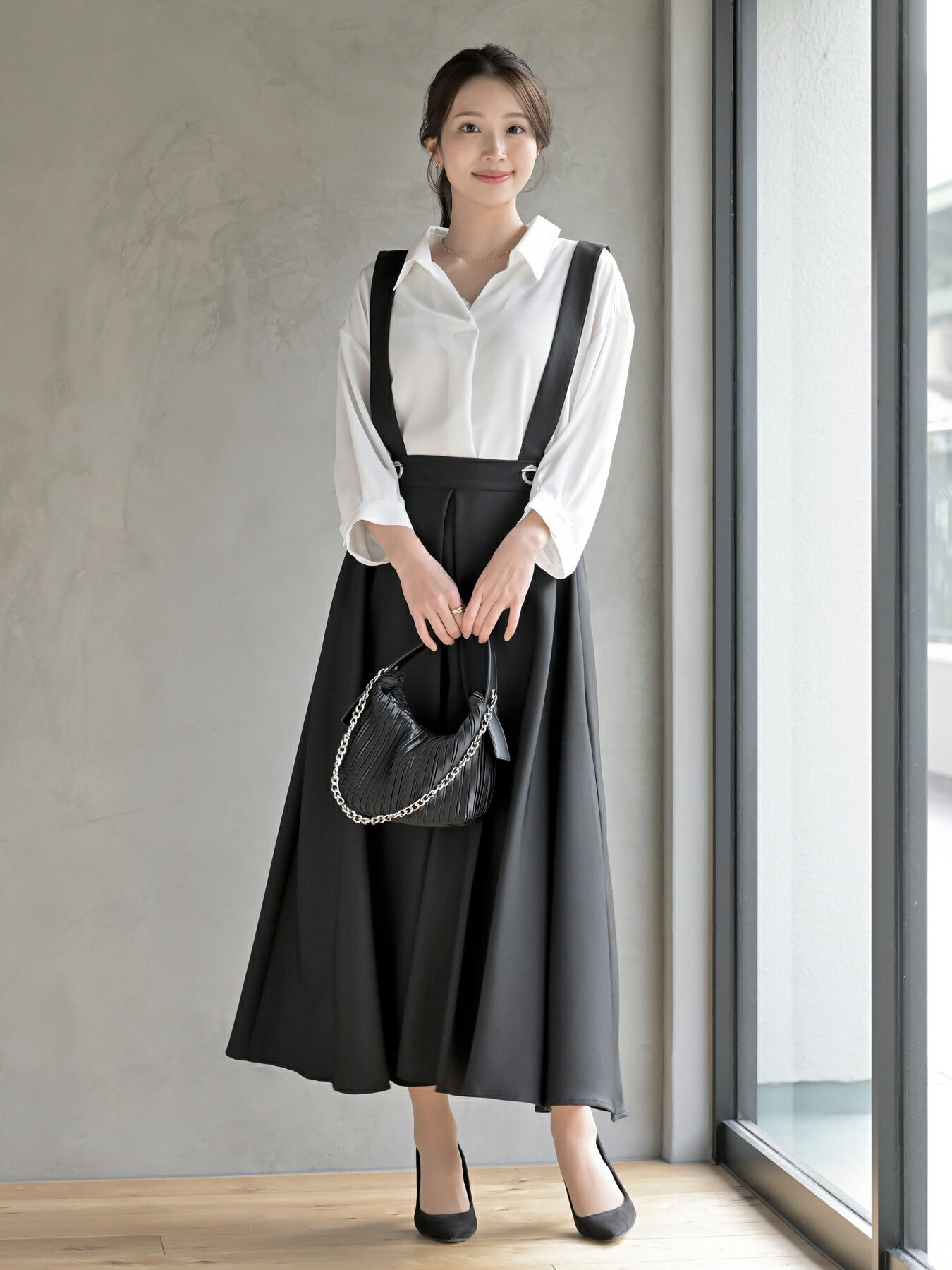 rps | BACKリボン裾タック7分袖スキッパーブラウス | Rakuten Fashion