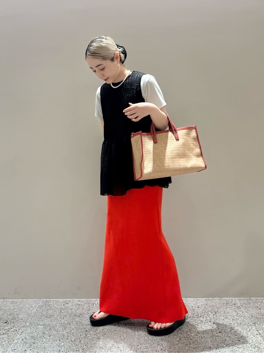 UNITED ARROWS ラミーノースリーブブラウス オレンジ UNITED ARROWS LTD. OUTLET | AKIHA ラミー ノースリーブ ブラウス