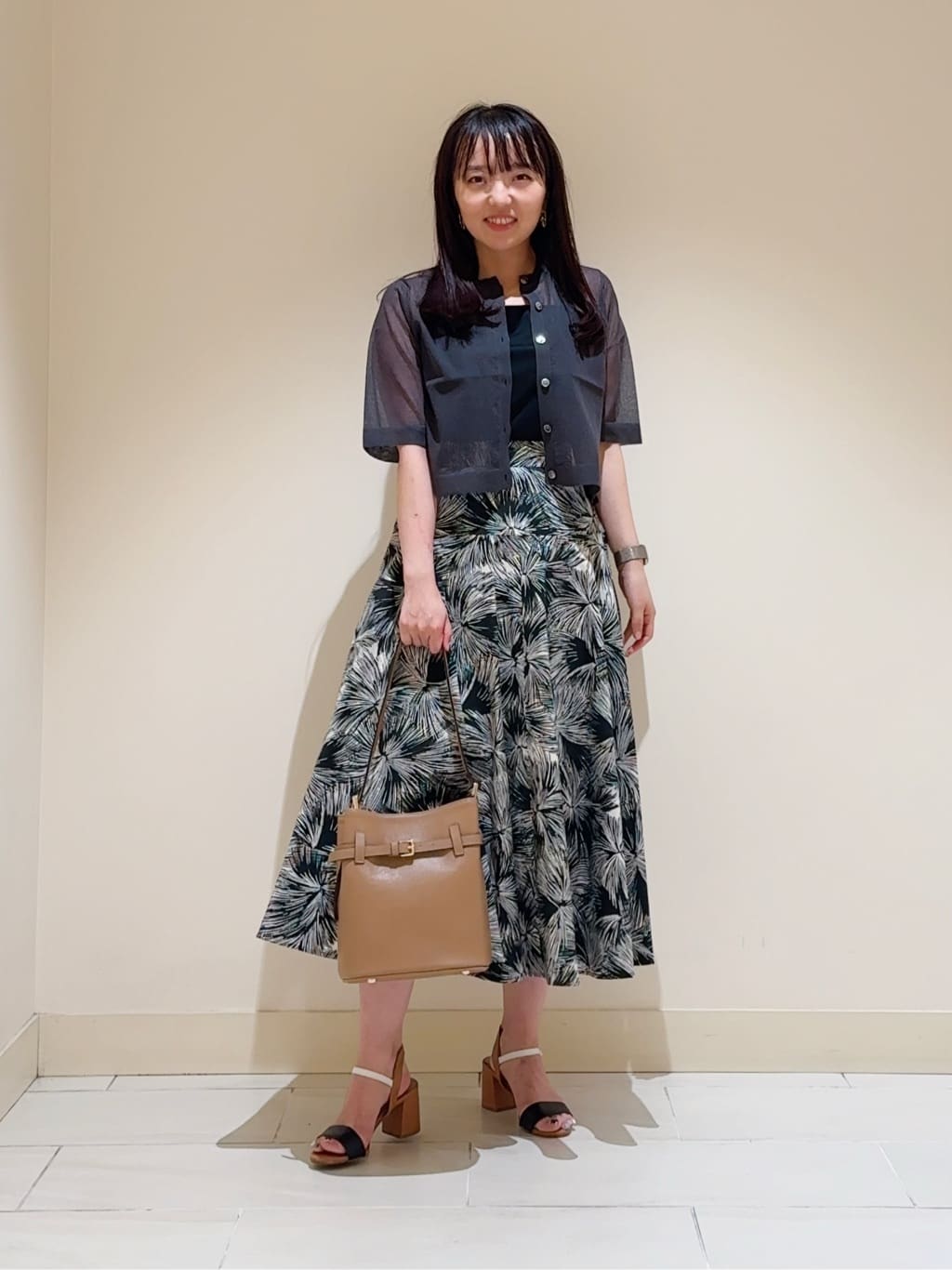 【新品タグ付き】ANAYI フラワーペイントプリント フレアスカート 36 ANAYI | ブラッシュフラワープリントフレア スカート | Rakuten