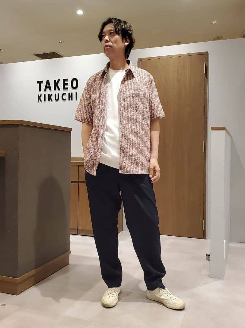 TAKEO KIKUCHIの【抗菌防臭/5サイズ展開】ハイゲージポンチ Tシャツを使ったコーディネートを紹介します。｜Rakuten Fashion(楽天ファッション／旧楽天ブランドアベニュー)5880536