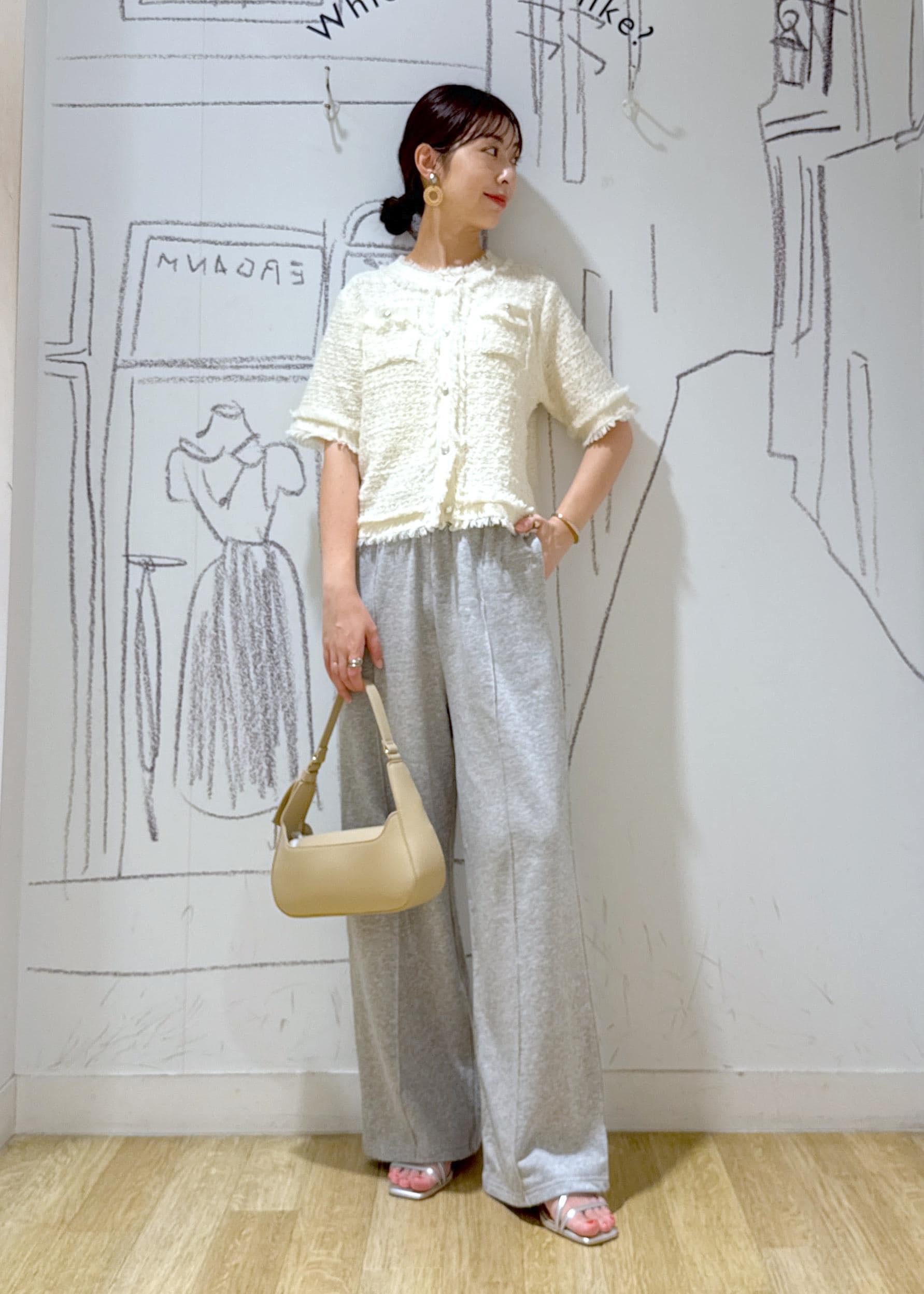 ROPE' PICNICの【サマー・ツイード】ハーフスリーブカーディガンを使ったコーディネートを紹介します。｜Rakuten Fashion(楽天ファッション／旧楽天ブランドアベニュー)5908831
