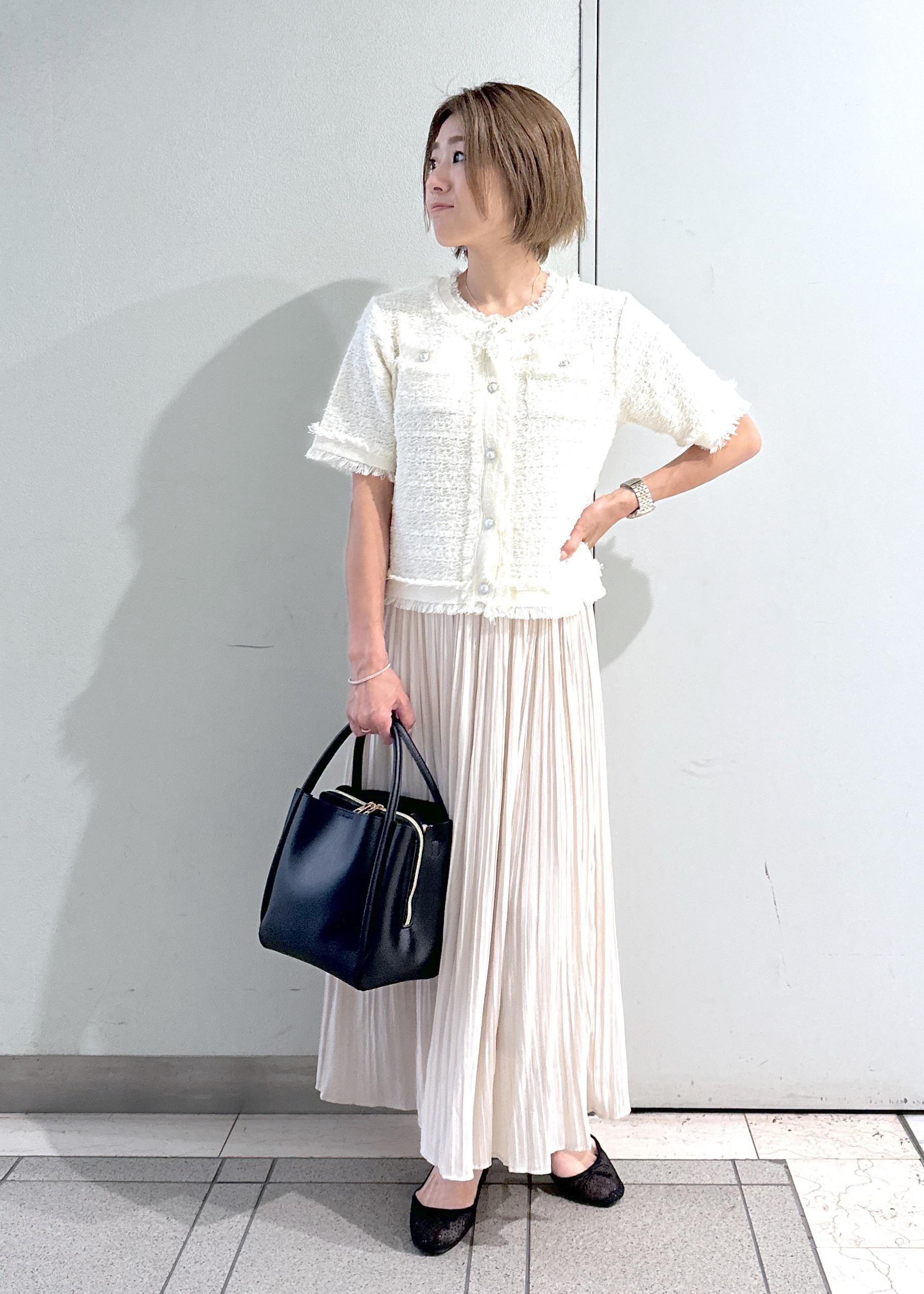 ROPE' PICNICの【サマー・ツイード】ハーフスリーブカーディガンを使ったコーディネートを紹介します。｜Rakuten Fashion(楽天ファッション／旧楽天ブランドアベニュー)5933315