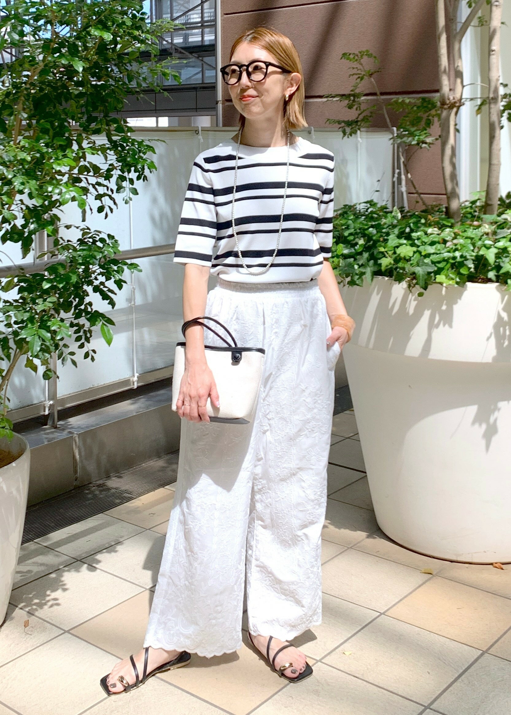 ROPE' PICNICの【UVカット・接触冷感・イージーケア】八方映えニット ボートネックニットプルオーバーを使ったコーディネートを紹介します。｜Rakuten Fashion(楽天ファッション／旧楽天ブランドアベニュー)5934208