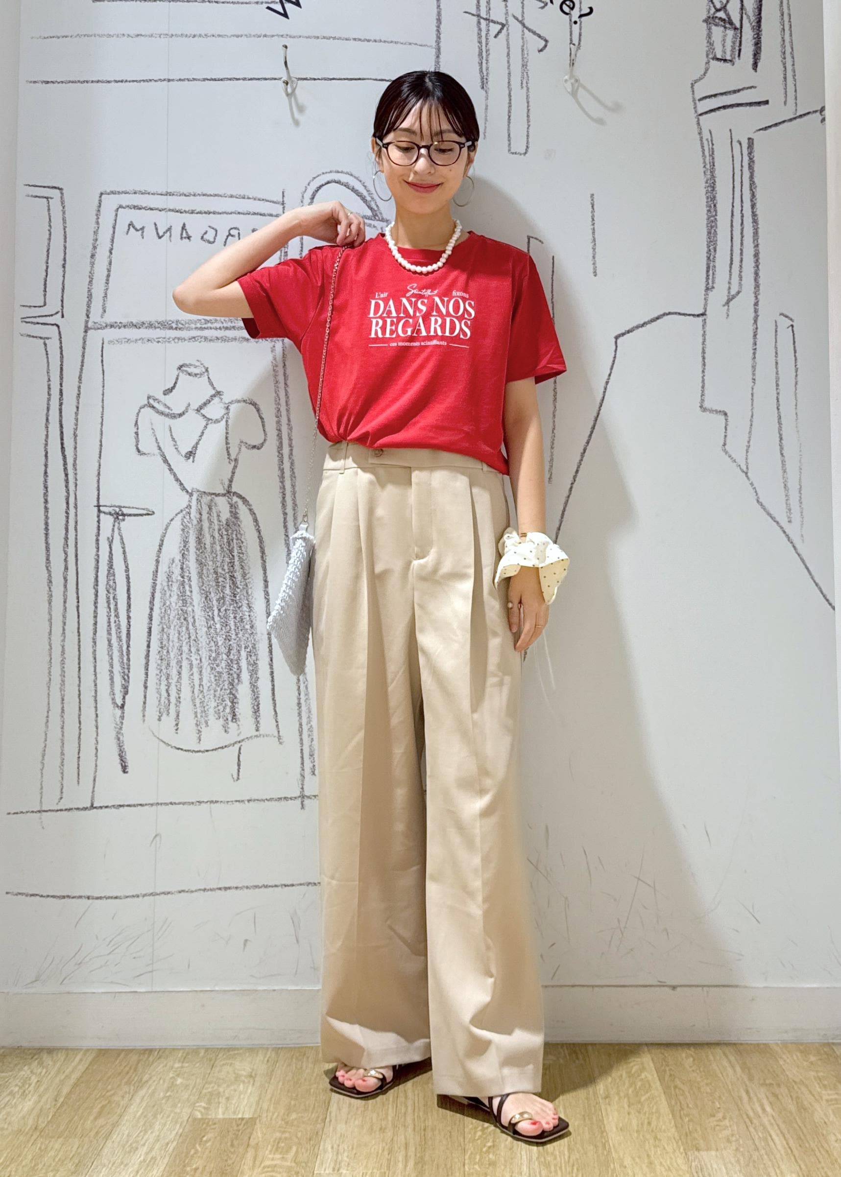 ROPE' PICNICの【UVカット・接触冷感・汗染み加工】フレンチロゴプリントTシャツを使ったコーディネートを紹介します。｜Rakuten Fashion(楽天ファッション／旧楽天ブランドアベニュー)5934216