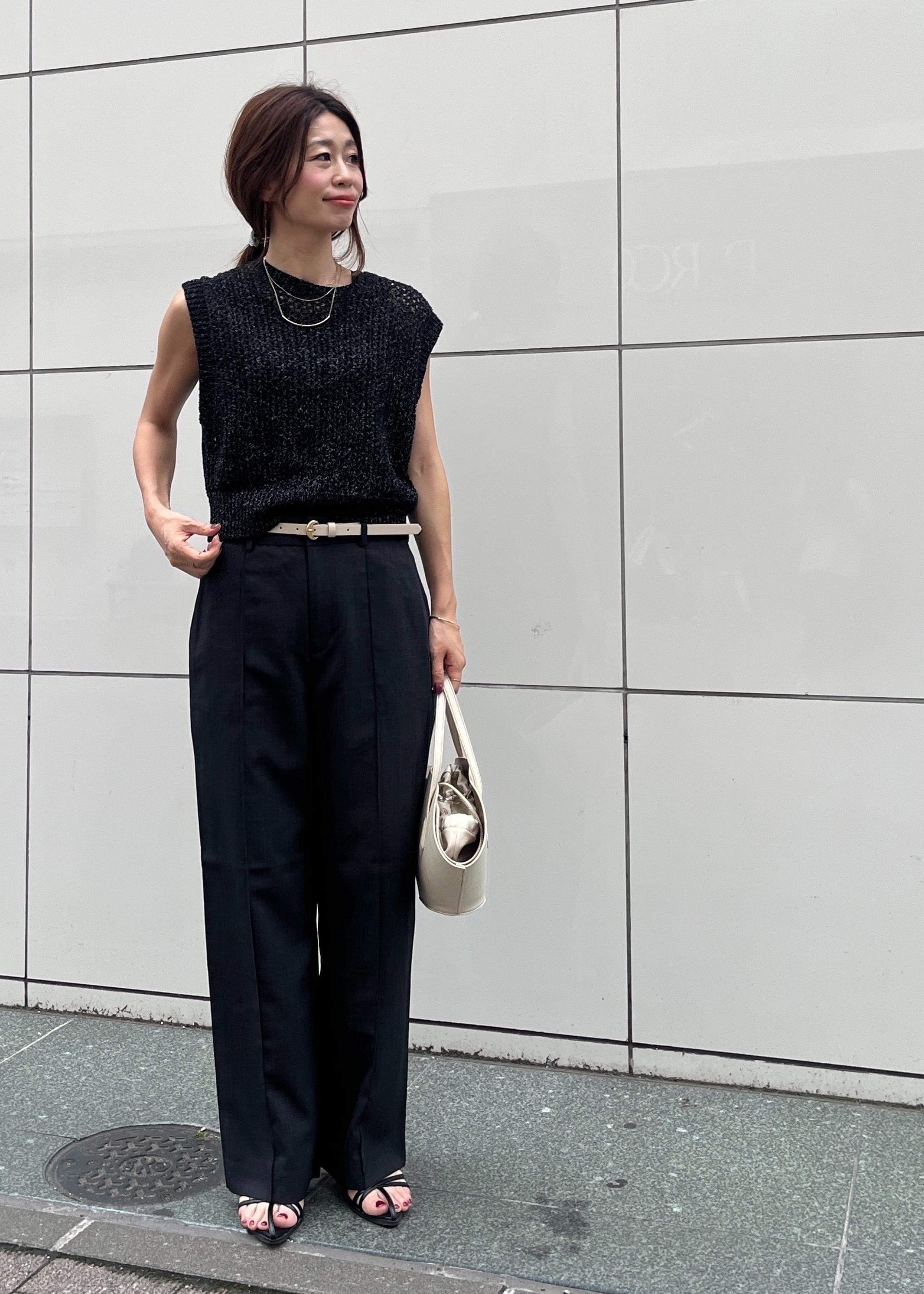 ROPE' PICNICの透かし編みラメニットベストを使ったコーディネートを紹介します。｜Rakuten Fashion(楽天ファッション／旧楽天ブランドアベニュー)5934239