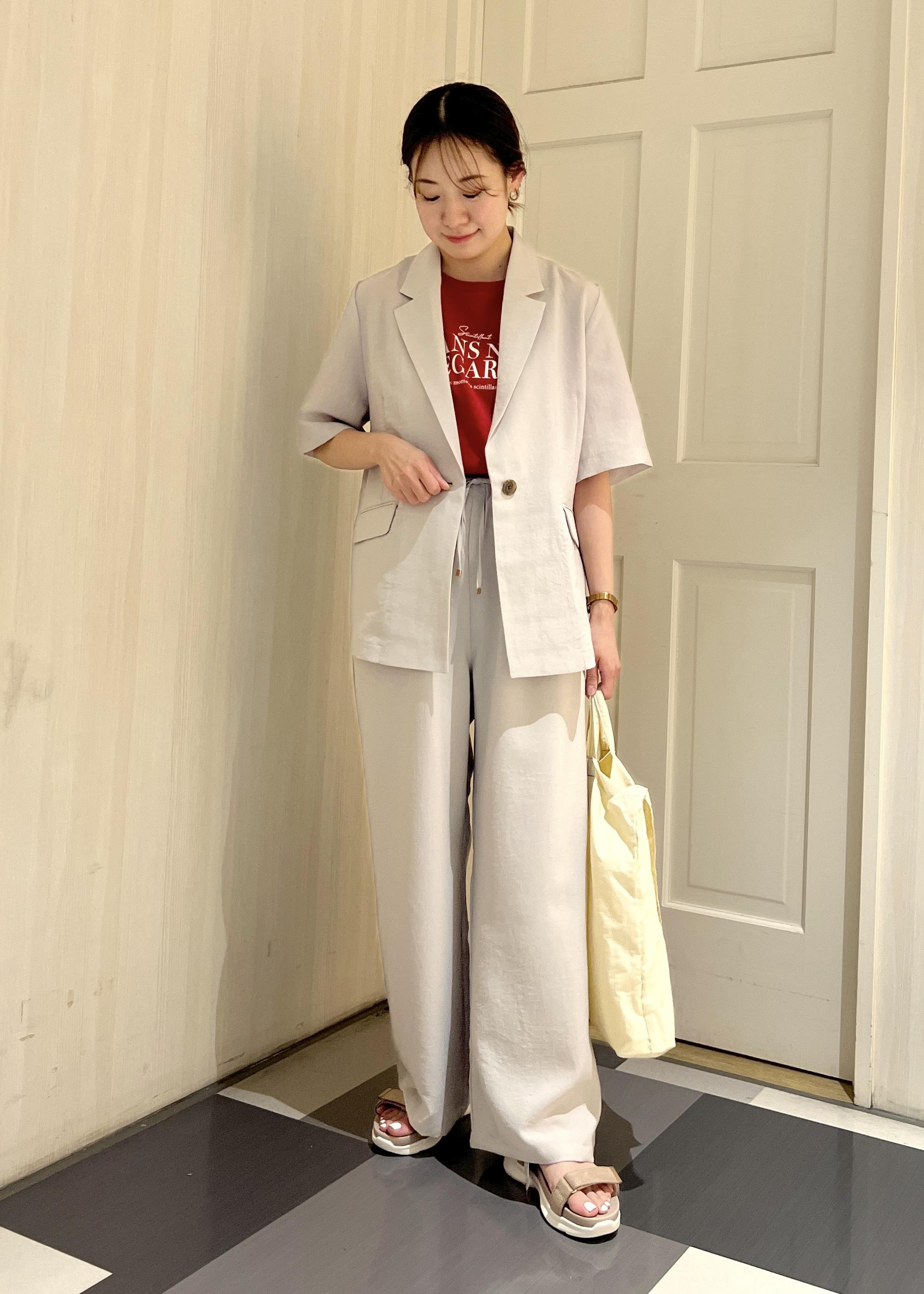 ROPE' PICNICの【接触冷感・吸水速乾・防シワ】エフォートレスリラックスハーフスリーブジャケットを使ったコーディネートを紹介します。｜Rakuten Fashion(楽天ファッション／旧楽天ブランドアベニュー)5934275