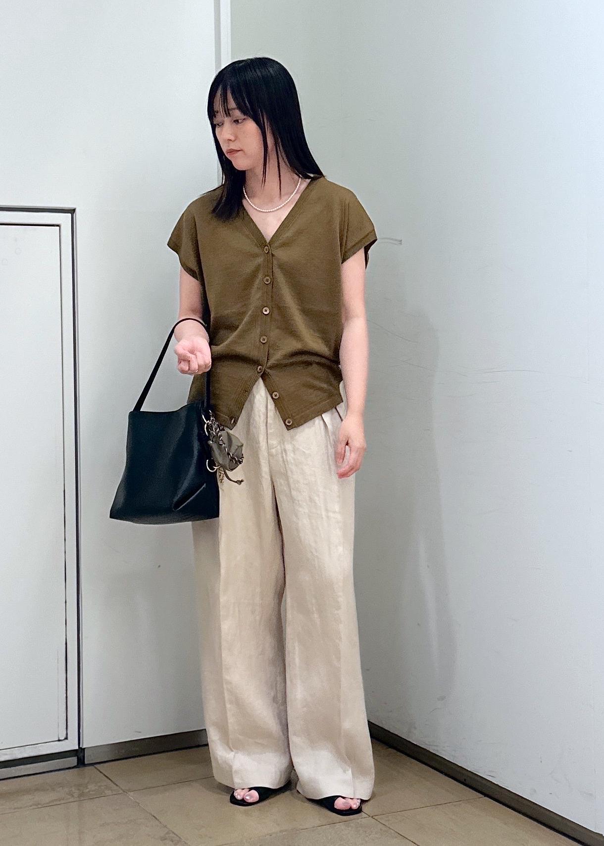 SALON adam et rope' | リネンニットベスト2WAYカーディガン[ドライ