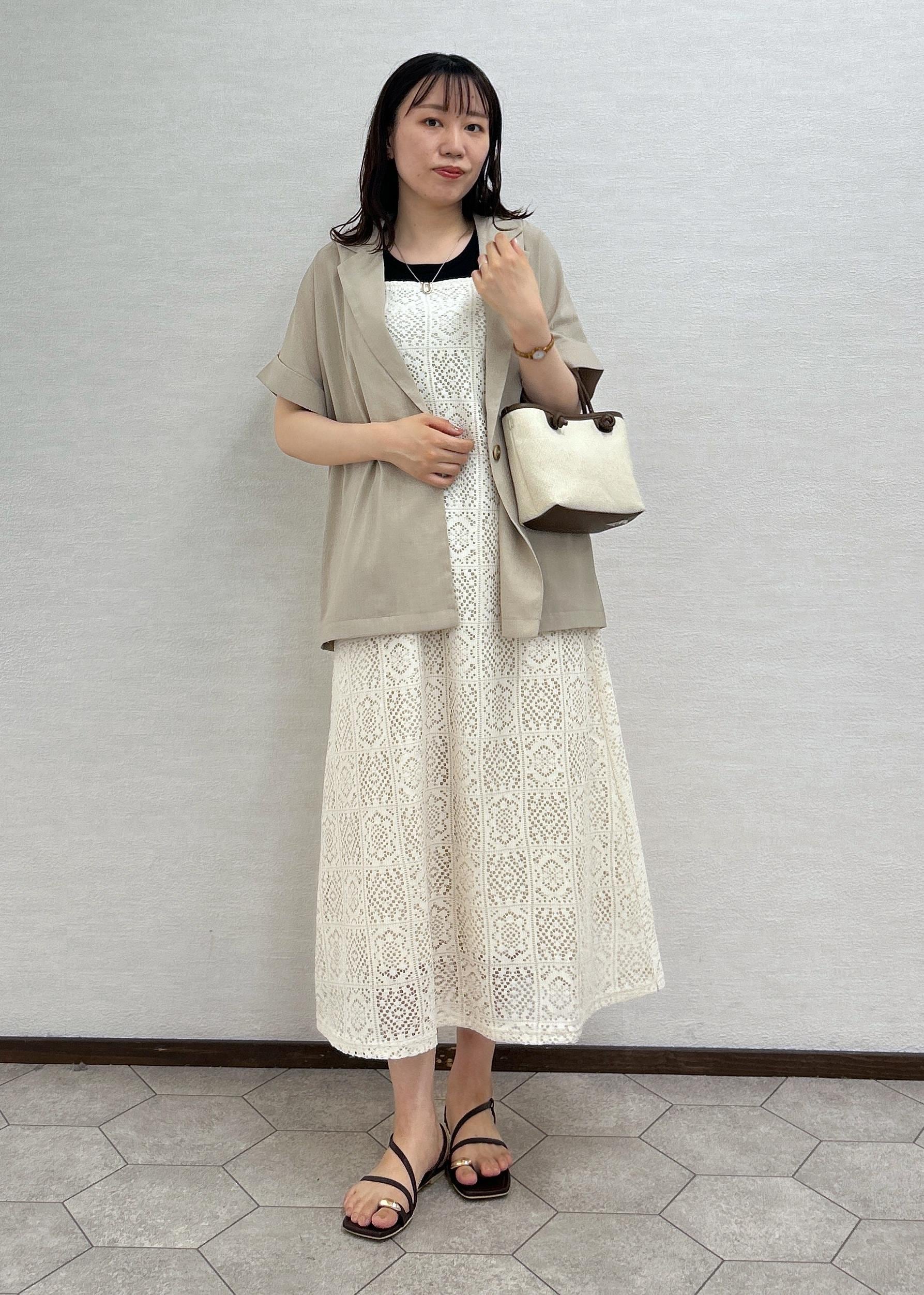 ROPE' PICNICの【接触冷感・UVカット・速乾】【リネンライク・シリーズ】シアーハーフスリーブジャケット/セットアップを使ったコーディネートを紹介します。｜Rakuten Fashion(楽天ファッション／旧楽天ブランドアベニュー)5960834