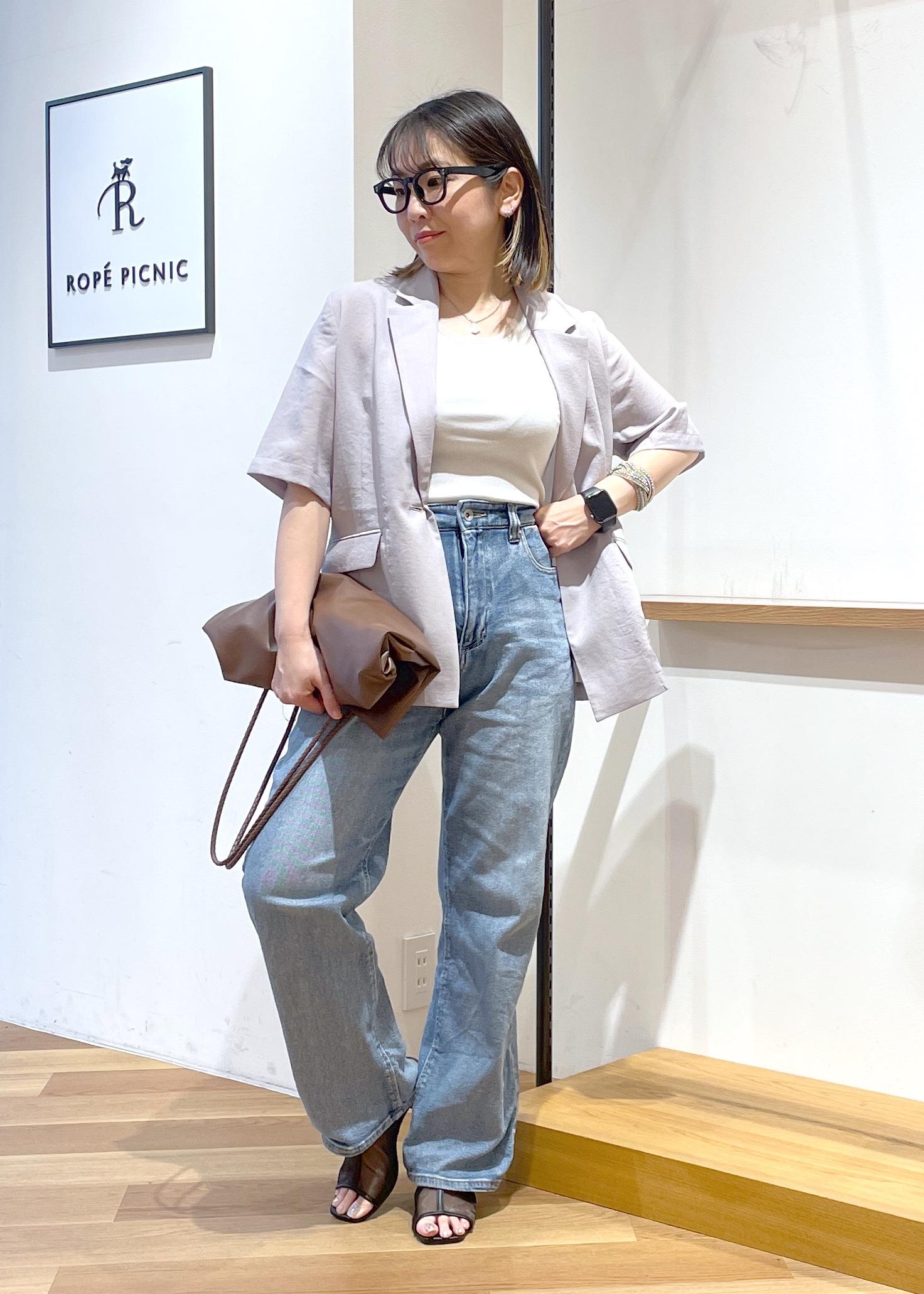 ROPE' PICNICの【接触冷感・吸水速乾・防シワ】エフォートレスリラックスハーフスリーブジャケットを使ったコーディネートを紹介します。｜Rakuten Fashion(楽天ファッション／旧楽天ブランドアベニュー)5960818