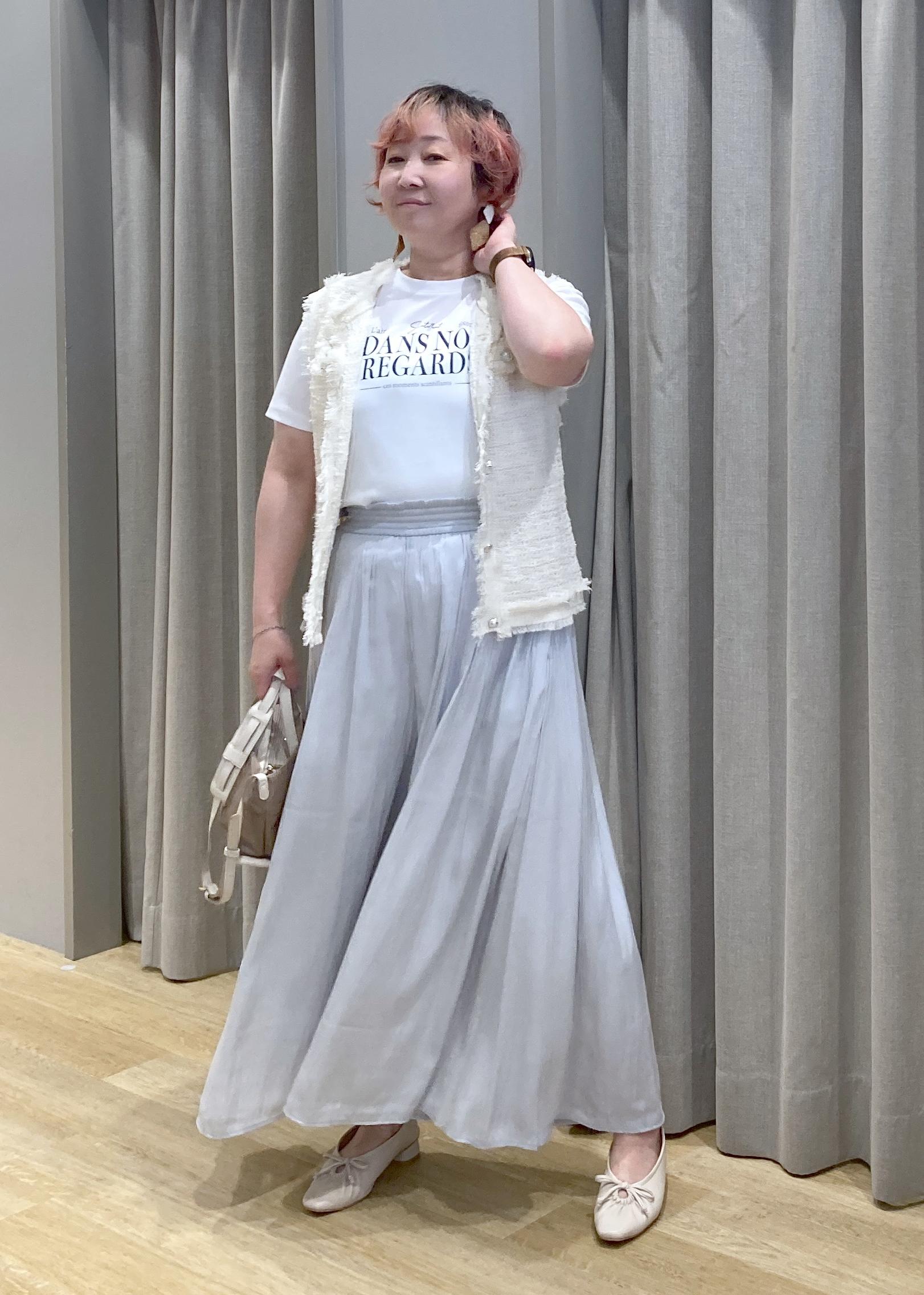 ROPE' PICNICの【WEB限定カラー】【サマー・ツイード】着丈が選べるジレベスト/スリーブレスカーディガンを使ったコーディネートを紹介します。｜Rakuten Fashion(楽天ファッション／旧楽天ブランドアベニュー)5960881