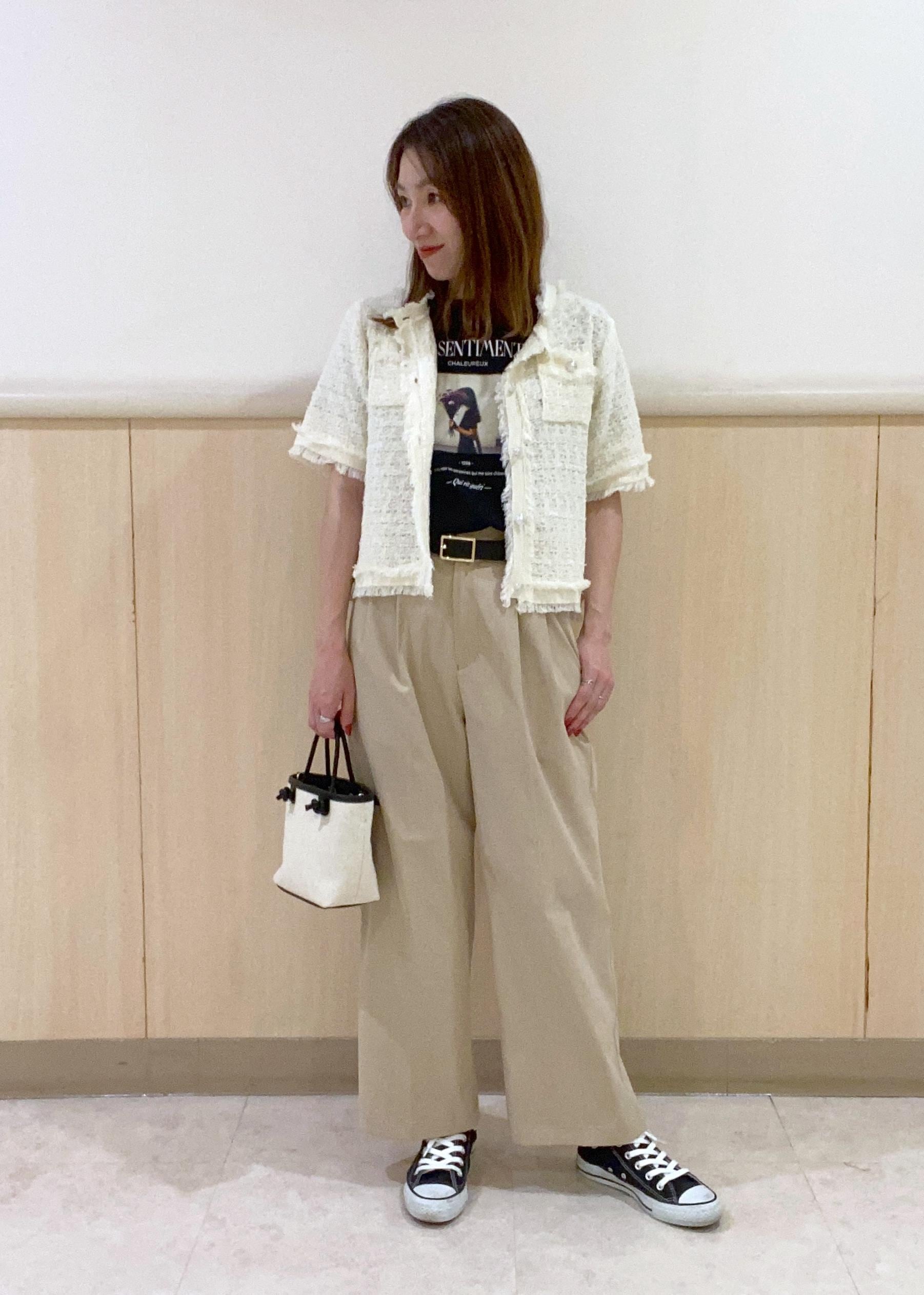 ROPE' PICNICの【サマー・ツイード】ハーフスリーブカーディガンを使ったコーディネートを紹介します。｜Rakuten Fashion(楽天ファッション／旧楽天ブランドアベニュー)5960892