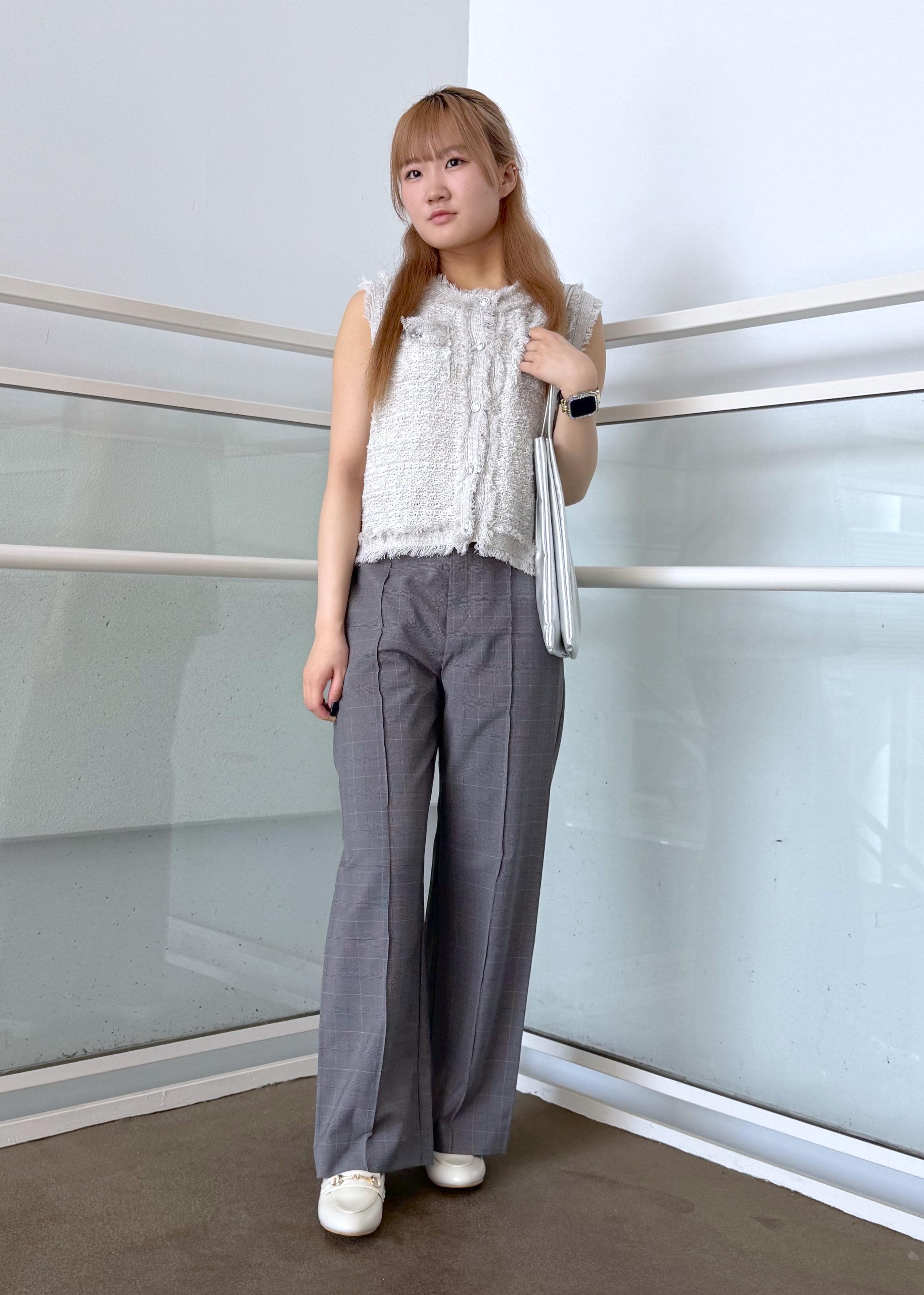 ROPE' PICNICの【WEB限定カラー】【サマー・ツイード】着丈が選べるジレベスト/スリーブレスカーディガンを使ったコーディネートを紹介します。｜Rakuten Fashion(楽天ファッション／旧楽天ブランドアベニュー)5960904