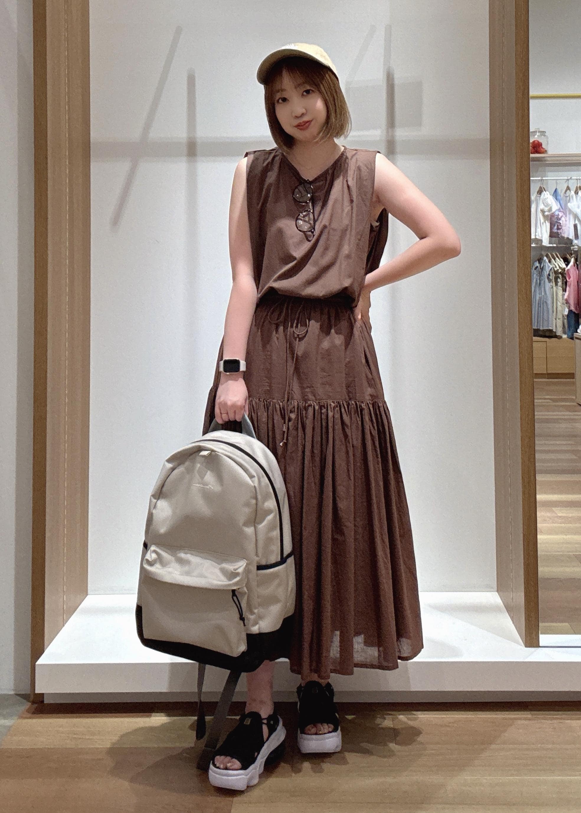 ROPE' PICNICのコットンボイルティアードワンピースを使ったコーディネートを紹介します。｜Rakuten Fashion(楽天ファッション／旧楽天ブランドアベニュー)5994004