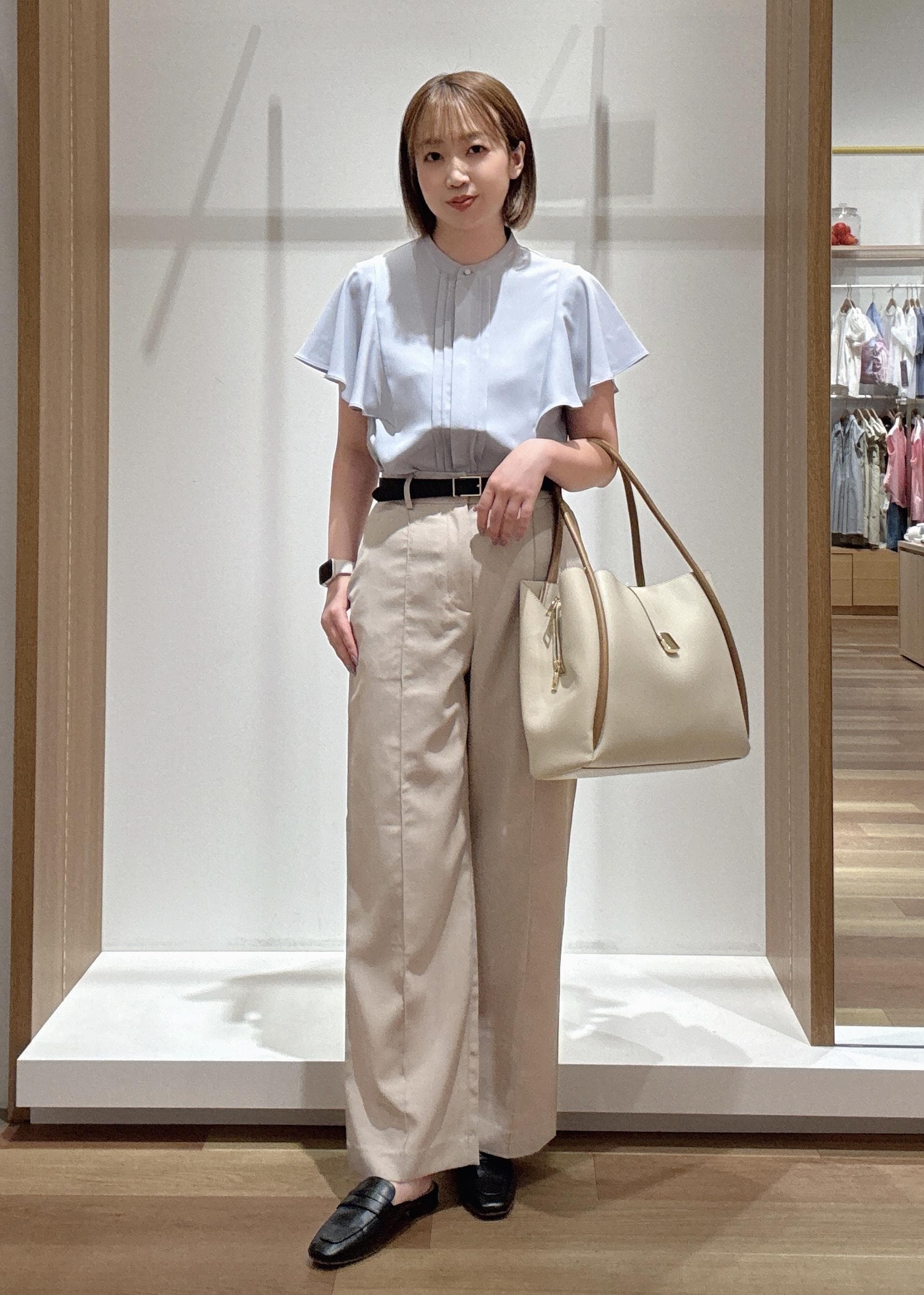 ROPE' PICNICの【防汚加工】ピンタックフレアスリーブブラウス/通勤対応を使ったコーディネートを紹介します。｜Rakuten Fashion(楽天ファッション／旧楽天ブランドアベニュー)5994006