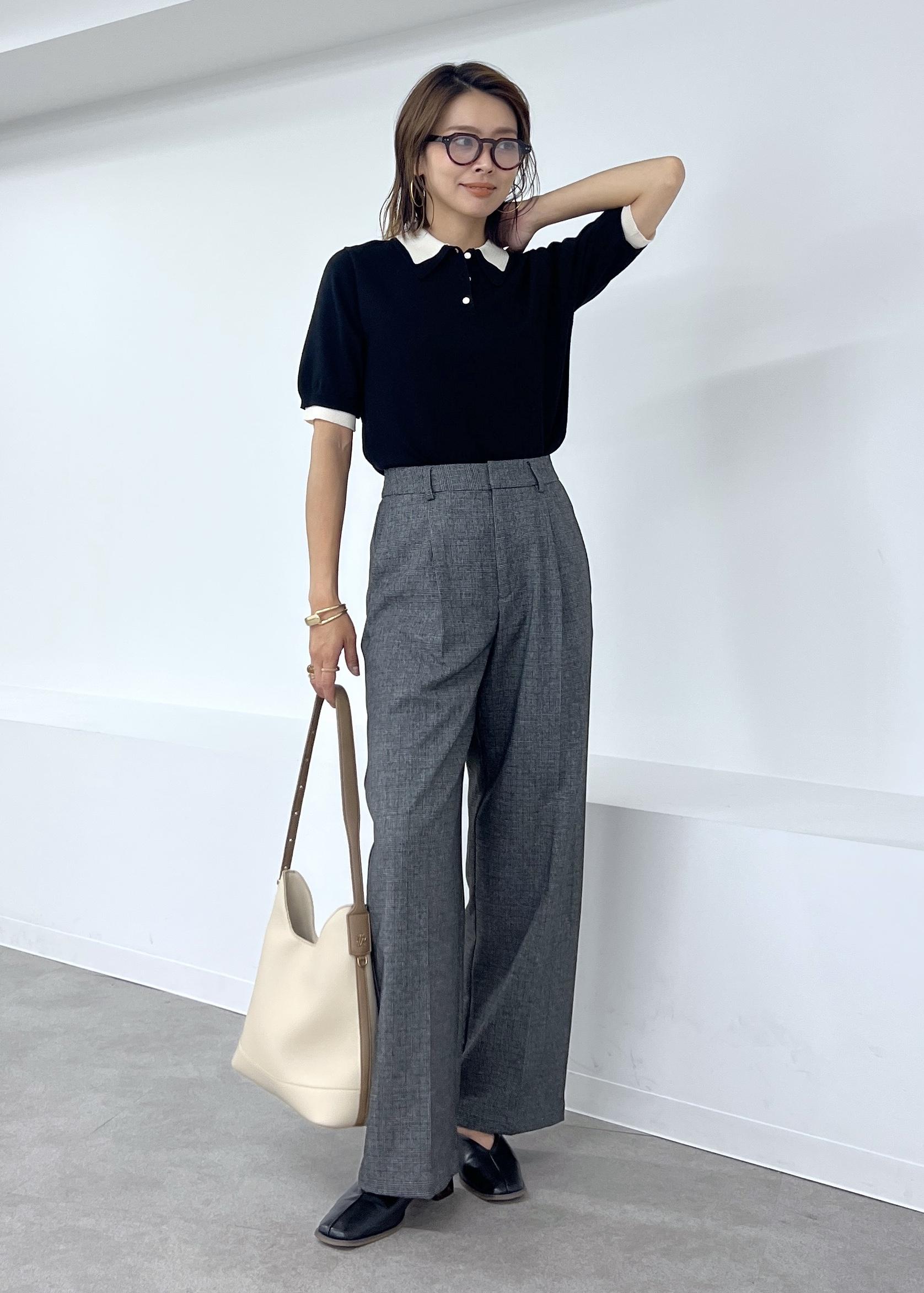 ROPE' PICNICのレディハンサムシリーズ ウールライクウエストタックセミワイドパンツ/セットアップ対応を使ったコーディネートを紹介します。｜Rakuten Fashion(楽天ファッション／旧楽天ブランドアベニュー)6028775